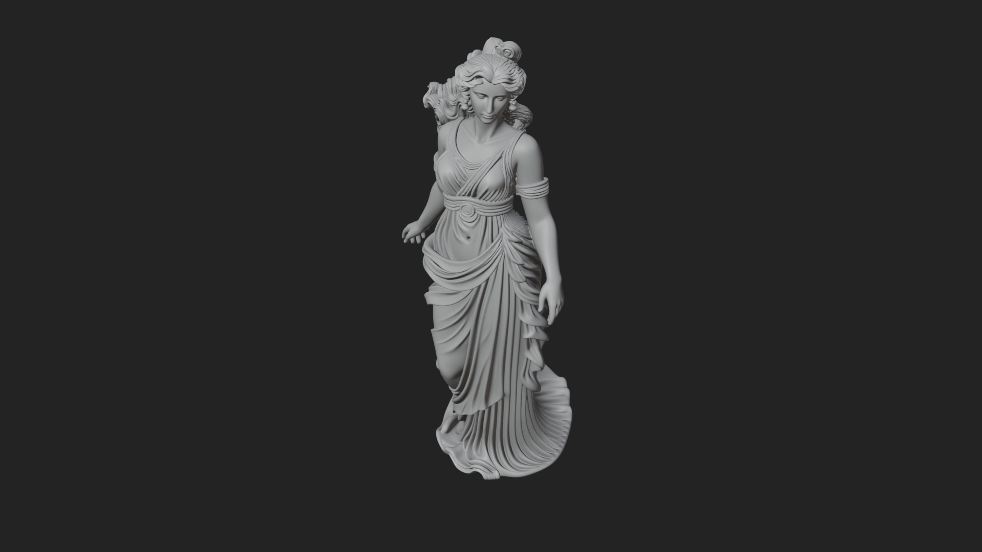 Draped Greek Maiden Statue Design 12 3D Print Model 3D Model