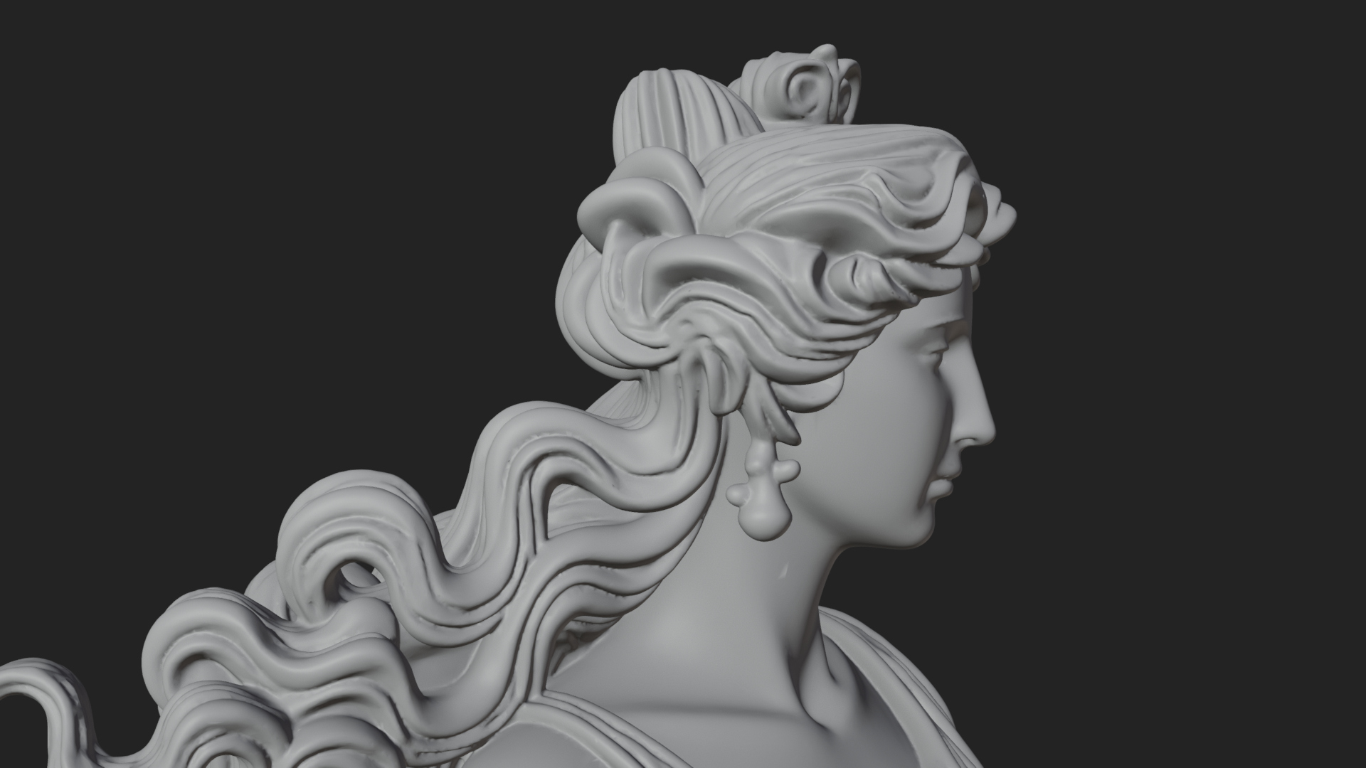 Draped Greek Maiden Statue Design 12 3D Print Model 3D Model