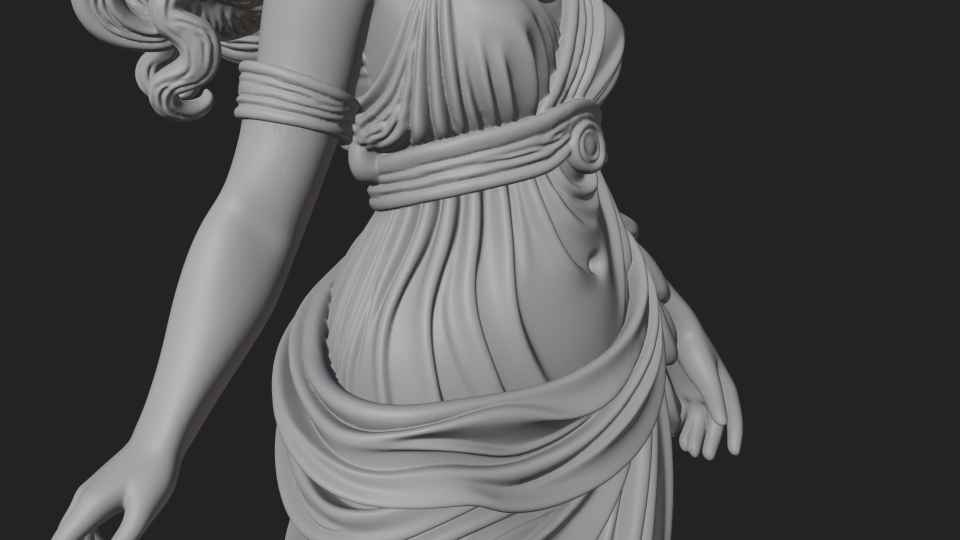 Draped Greek Maiden Statue Design 12 3D Print Model 3D Model