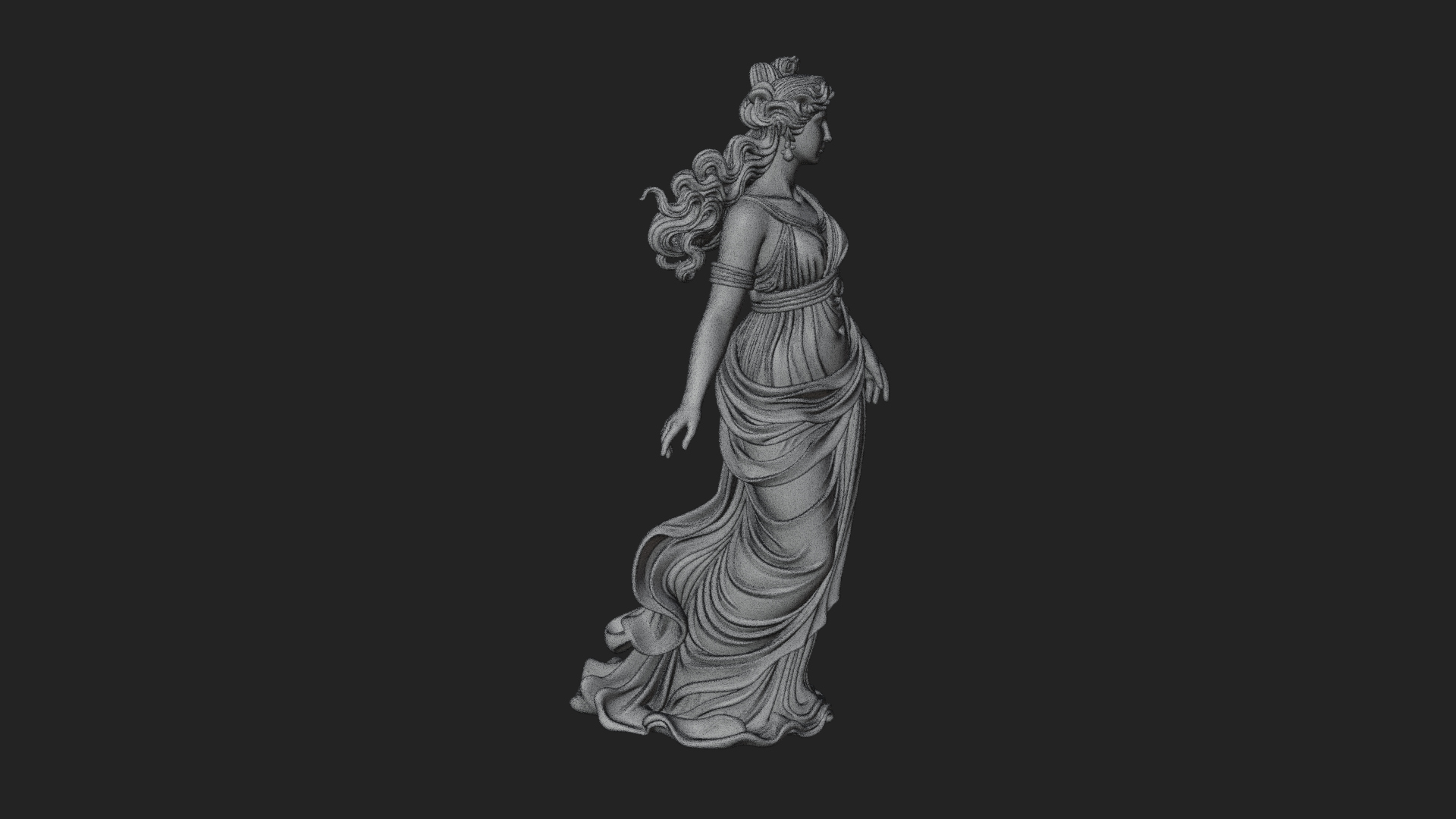 Draped Greek Maiden Statue Design 12 3D Print Model 3D Model