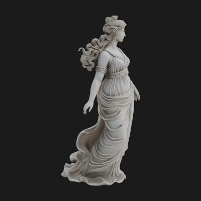 Draped Greek Maiden Statue Design 12 3D Print Model