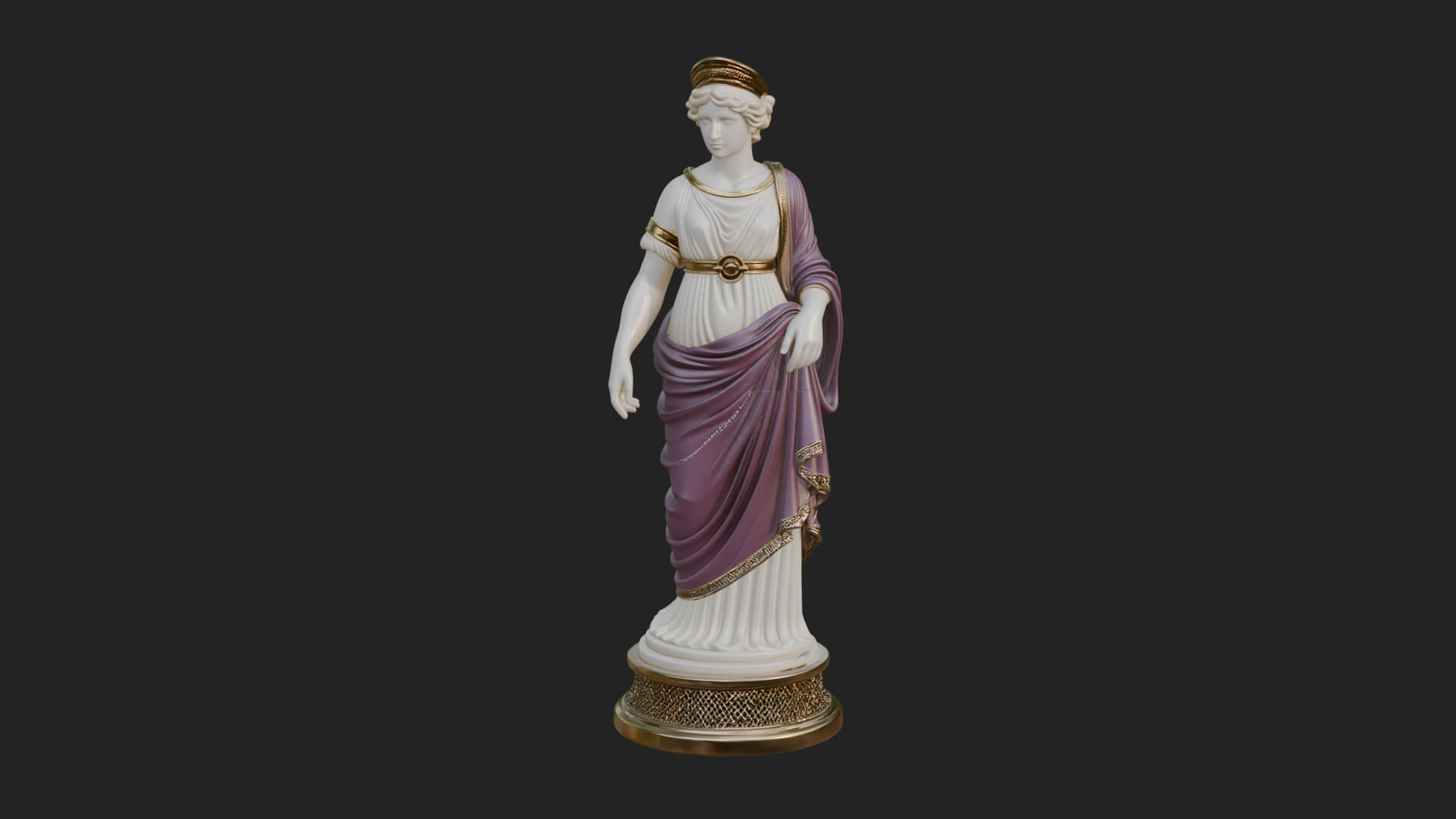 Draped Greek Maiden Statue Design 13 3D Print Model 3D Model