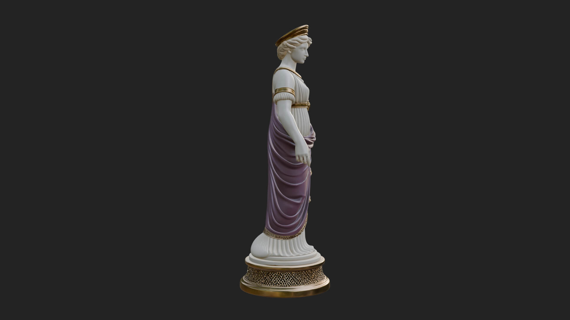 Draped Greek Maiden Statue Design 13 3D Print Model 3D Model