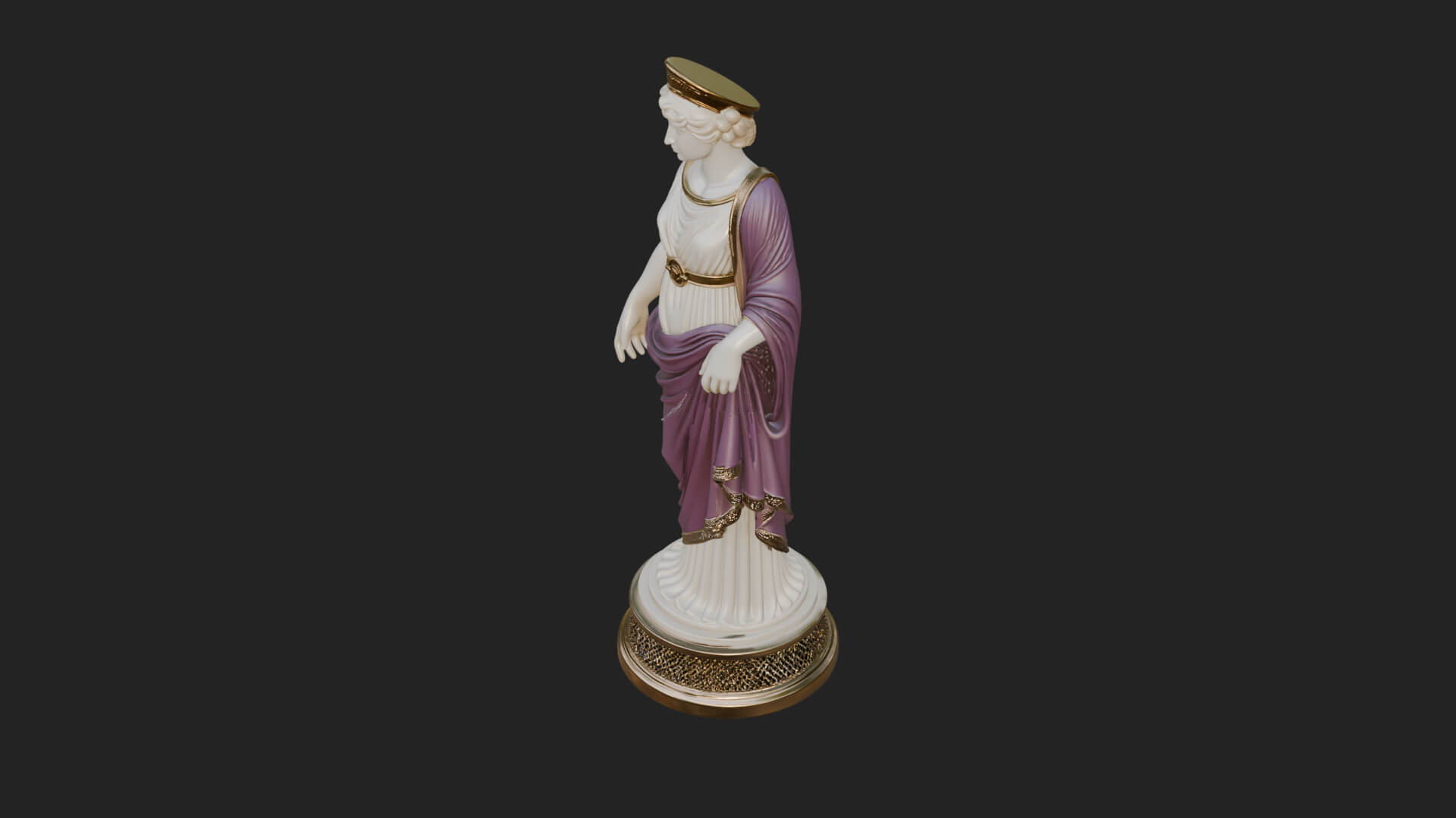 Draped Greek Maiden Statue Design 13 3D Print Model 3D Model