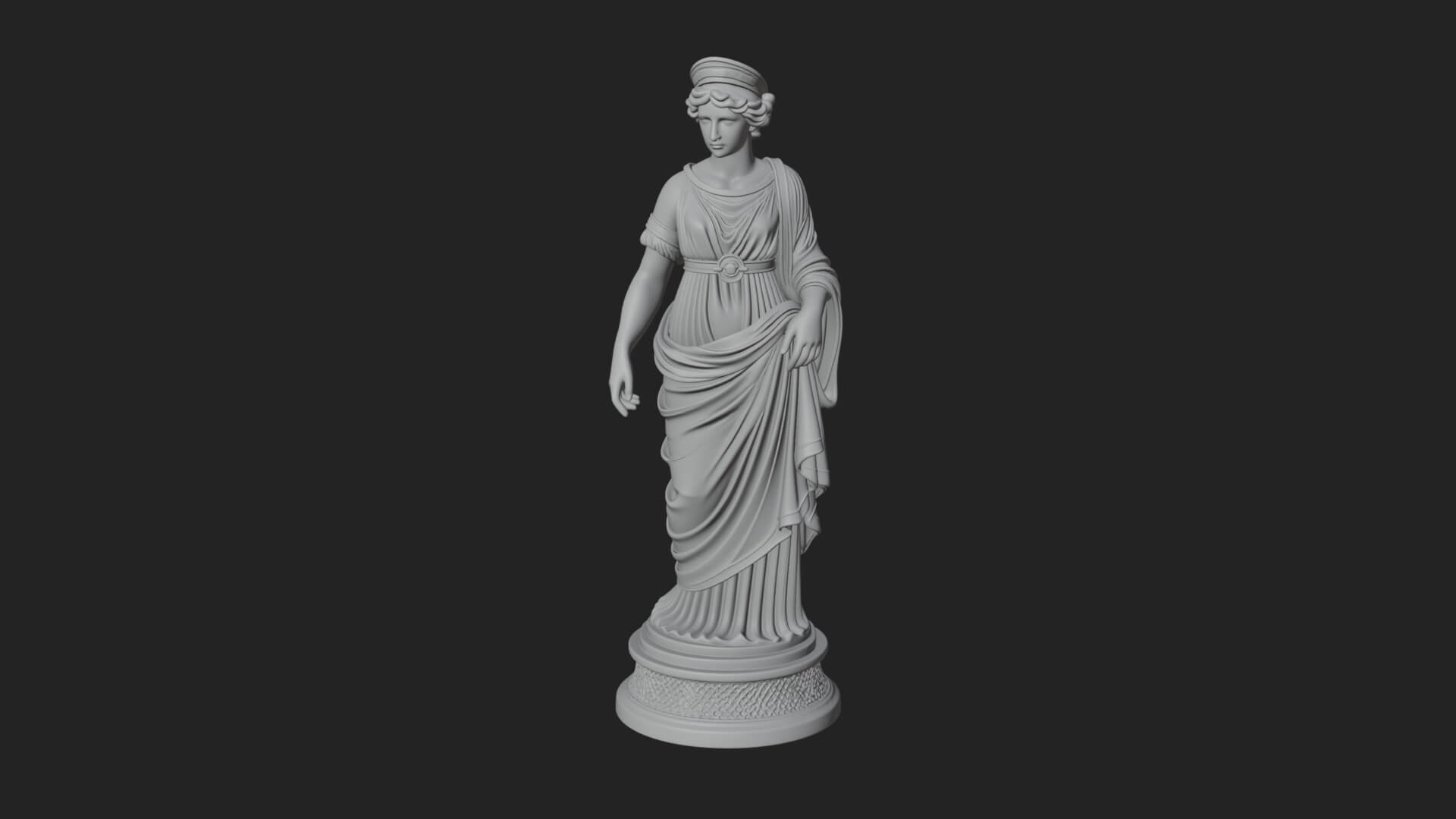 Draped Greek Maiden Statue Design 13 3D Print Model 3D Model
