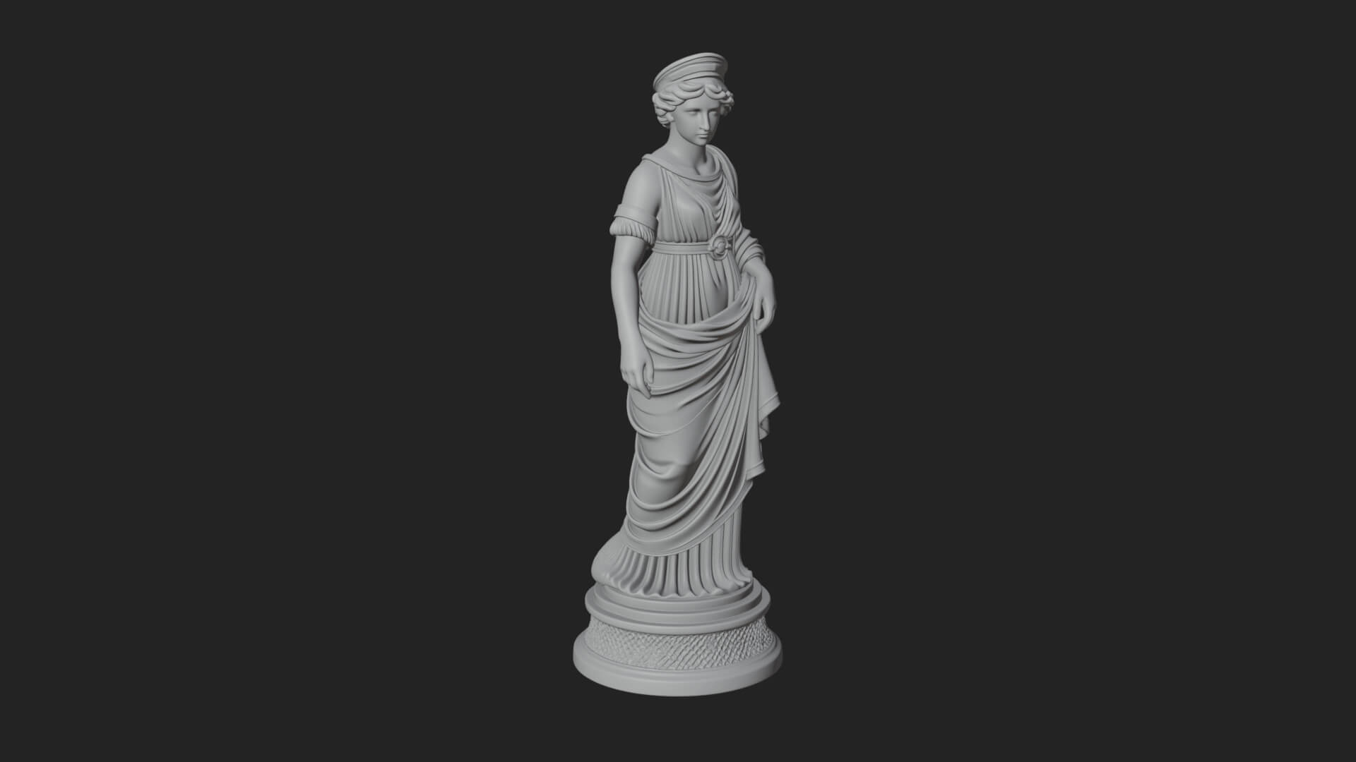 Draped Greek Maiden Statue Design 13 3D Print Model 3D Model
