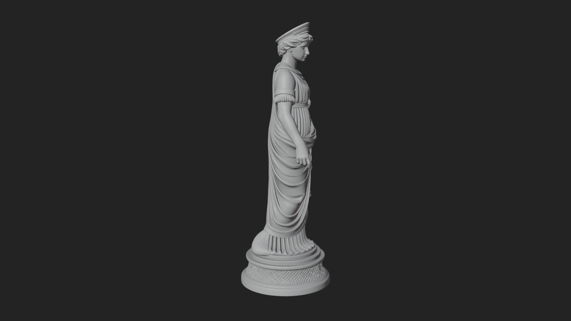 Draped Greek Maiden Statue Design 13 3D Print Model 3D Model