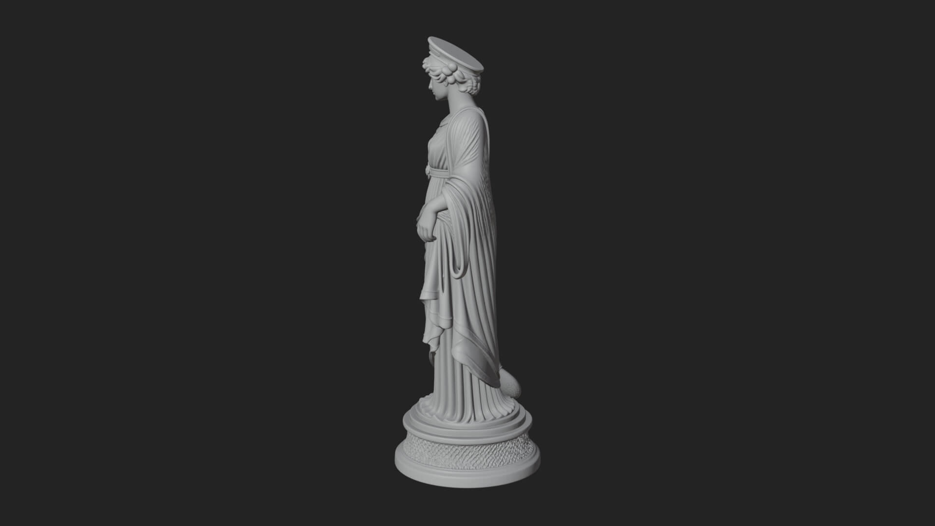 Draped Greek Maiden Statue Design 13 3D Print Model 3D Model