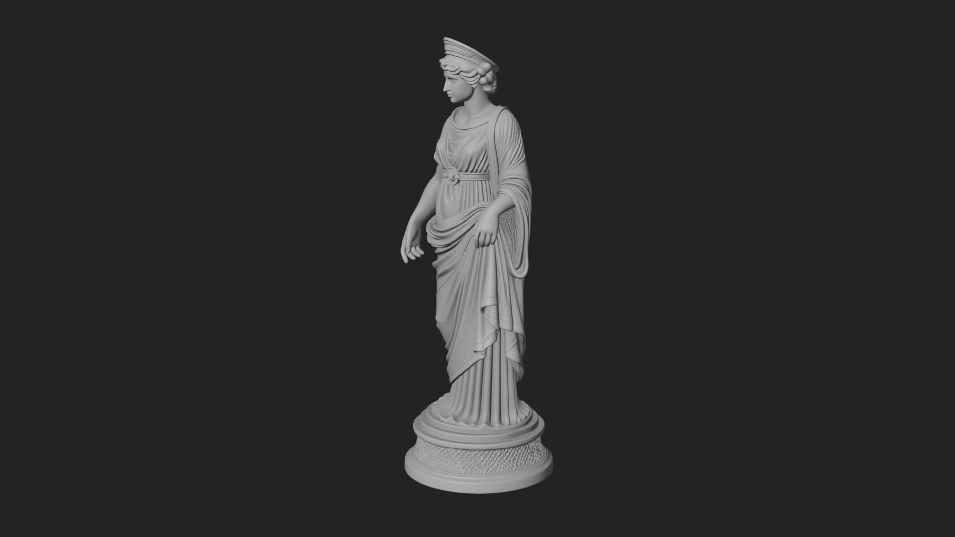 Draped Greek Maiden Statue Design 13 3D Print Model 3D Model
