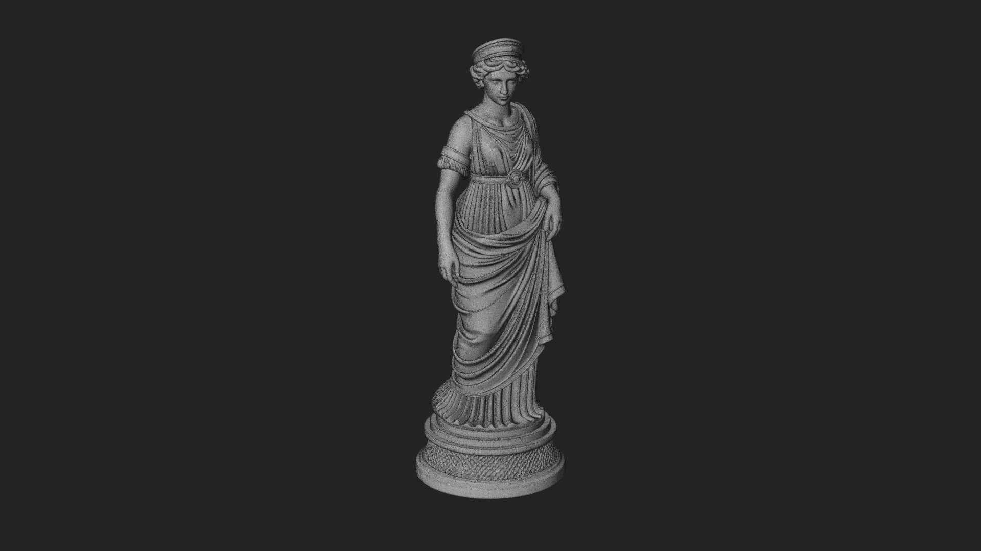 Draped Greek Maiden Statue Design 13 3D Print Model 3D Model