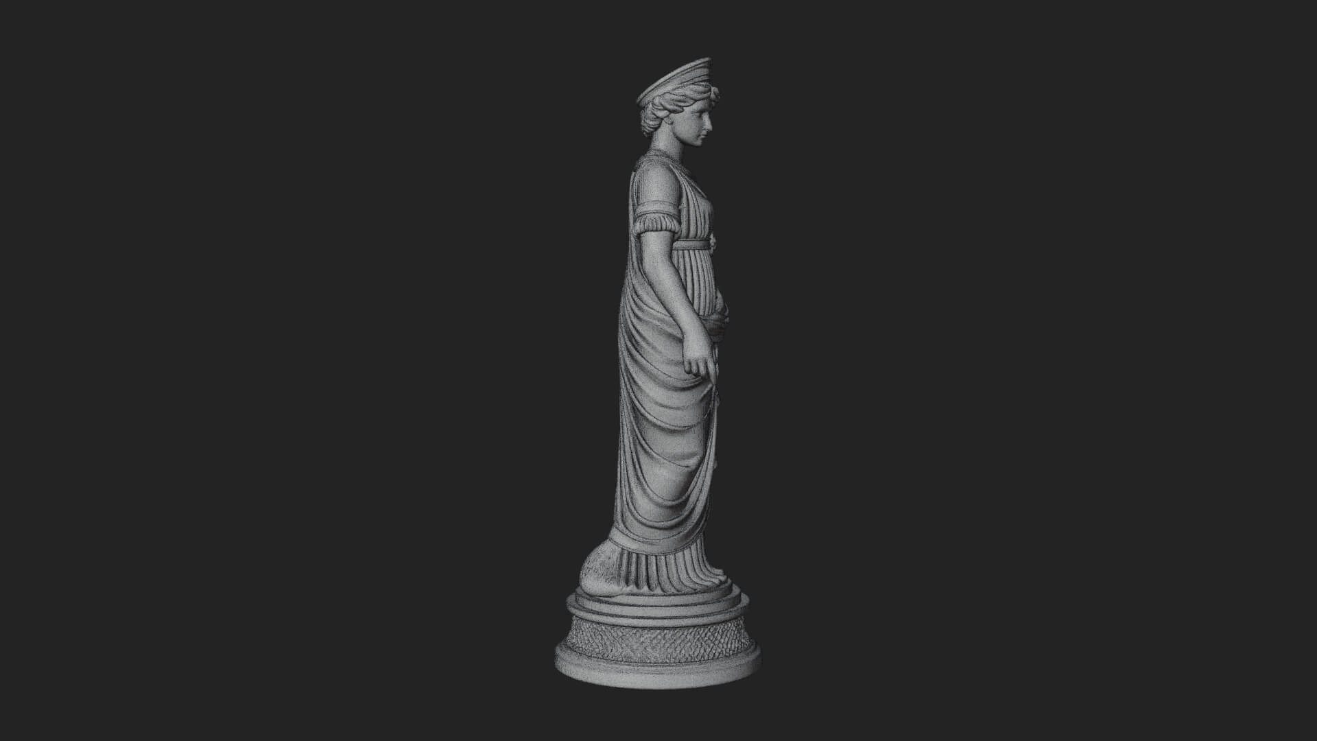 Draped Greek Maiden Statue Design 13 3D Print Model 3D Model