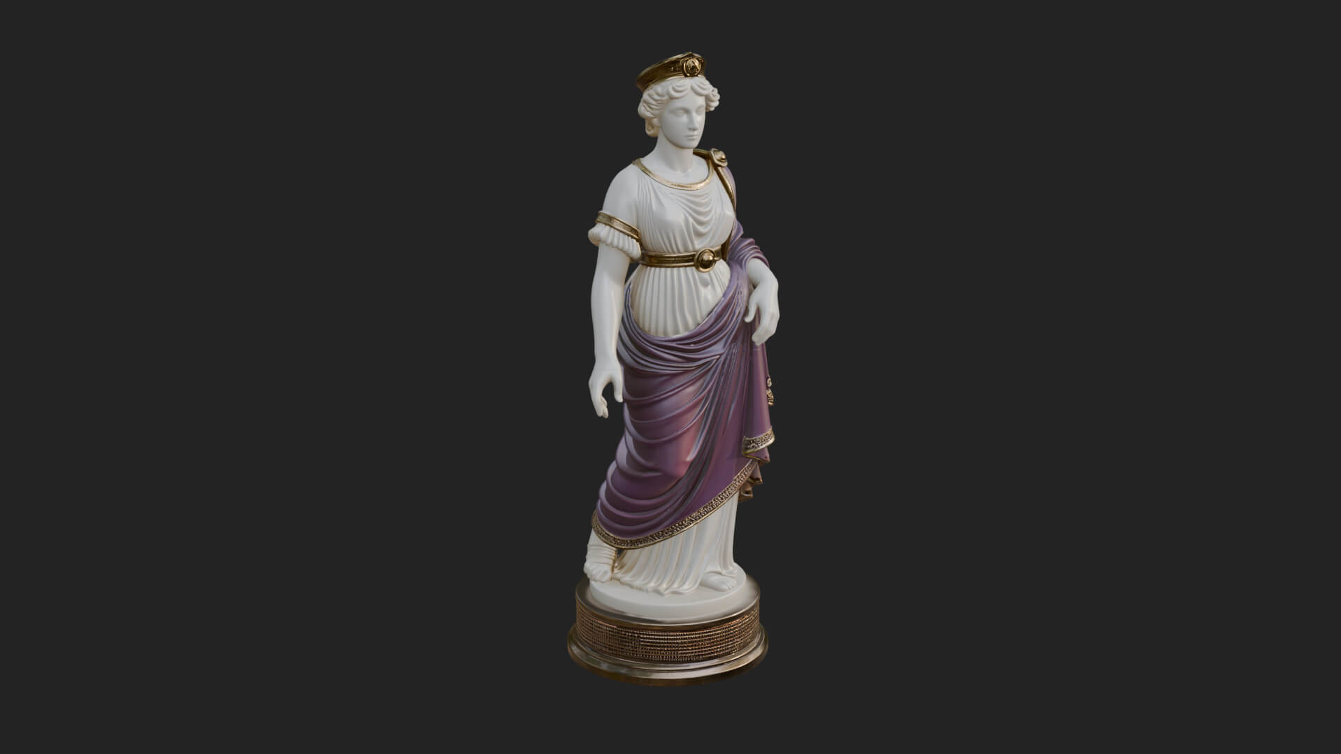 Draped Greek Maiden Statue Design 14 3D Print Model 3D Model