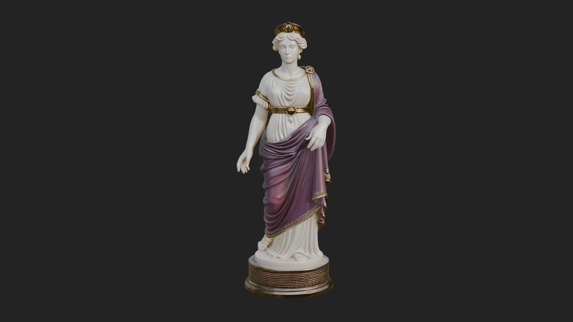 Draped Greek Maiden Statue Design 14 3D Print Model 3D Model