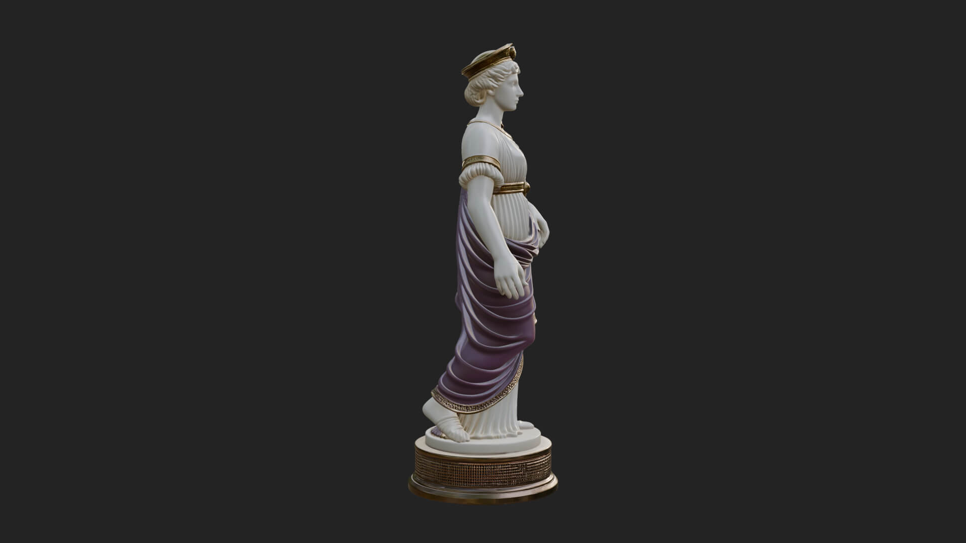 Draped Greek Maiden Statue Design 14 3D Print Model 3D Model