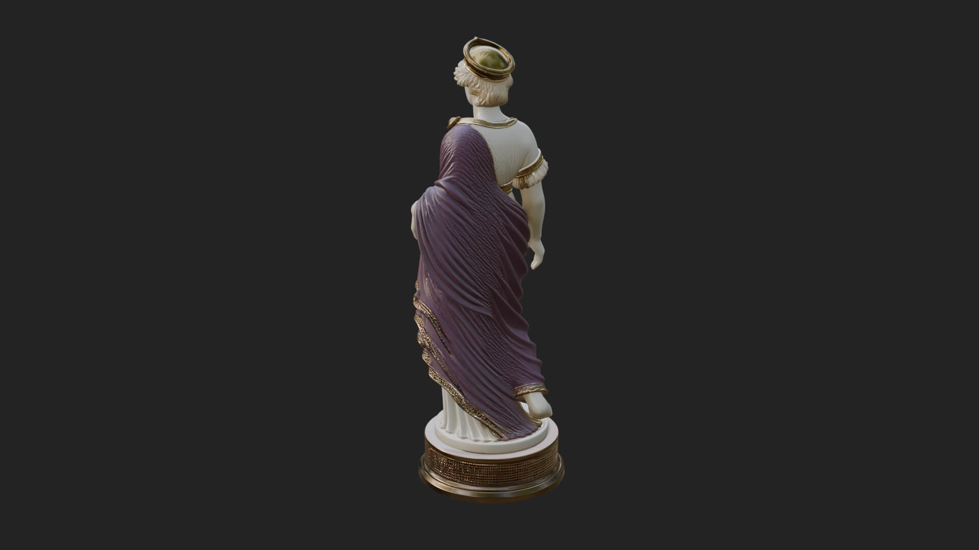 Draped Greek Maiden Statue Design 14 3D Print Model 3D Model