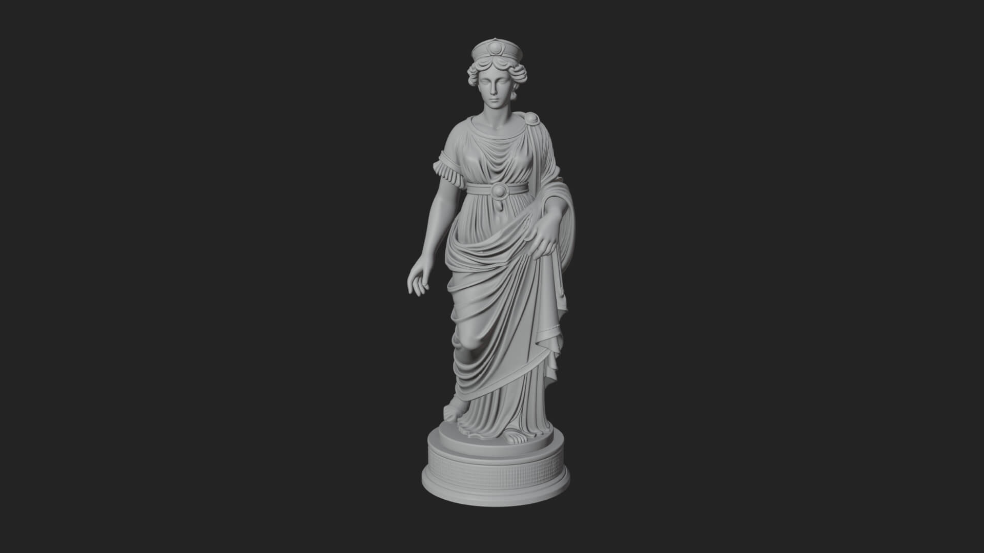 Draped Greek Maiden Statue Design 14 3D Print Model 3D Model