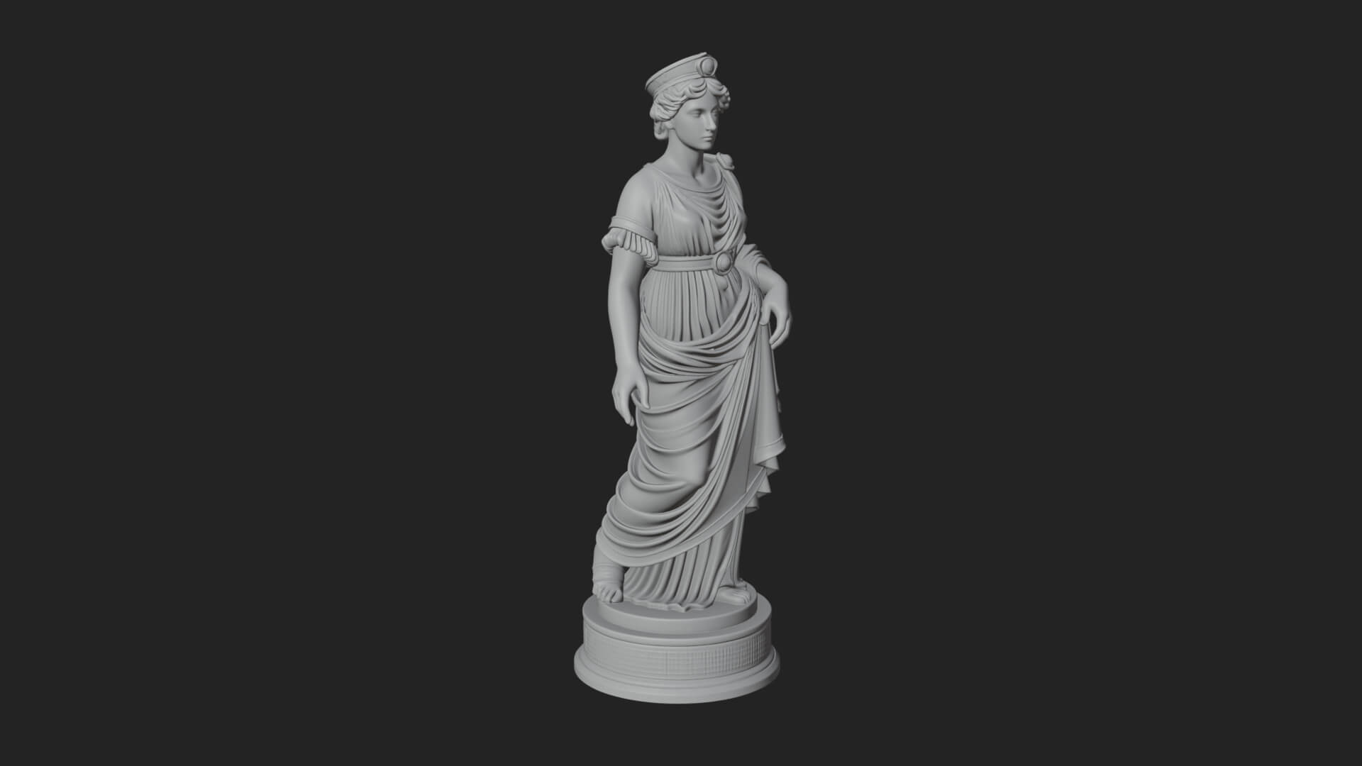 Draped Greek Maiden Statue Design 14 3D Print Model 3D Model