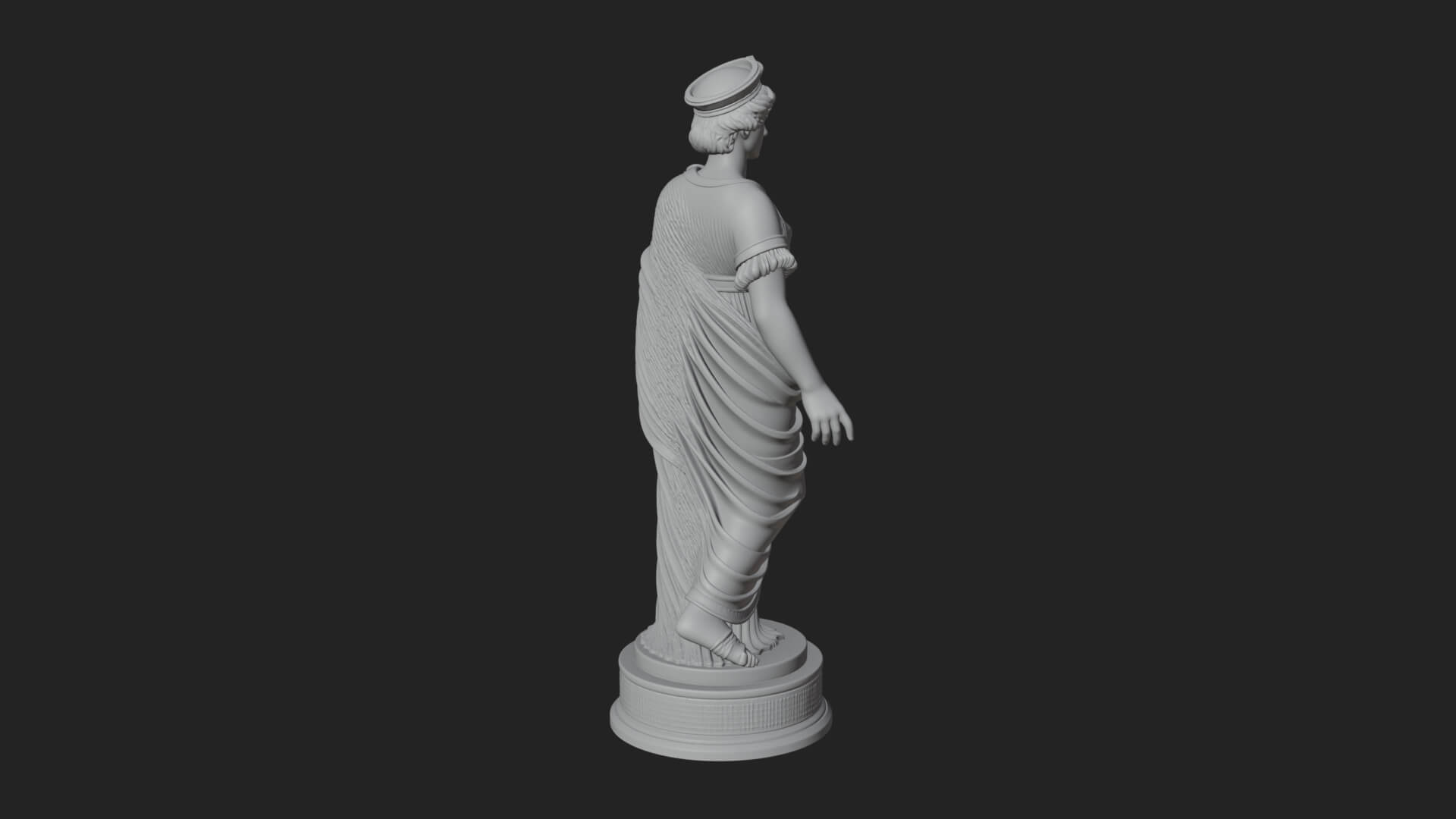 Draped Greek Maiden Statue Design 14 3D Print Model 3D Model