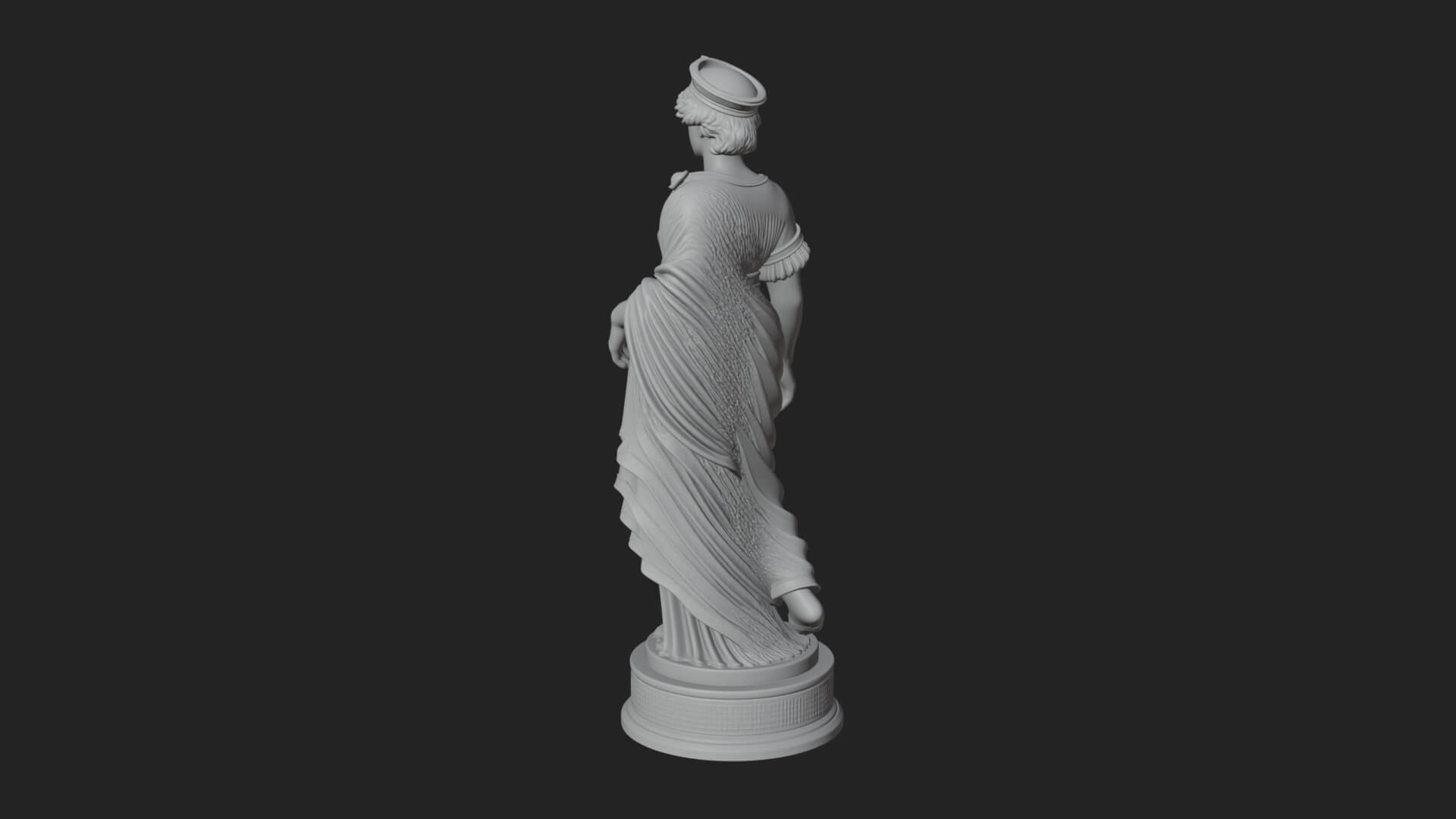 Draped Greek Maiden Statue Design 14 3D Print Model 3D Model