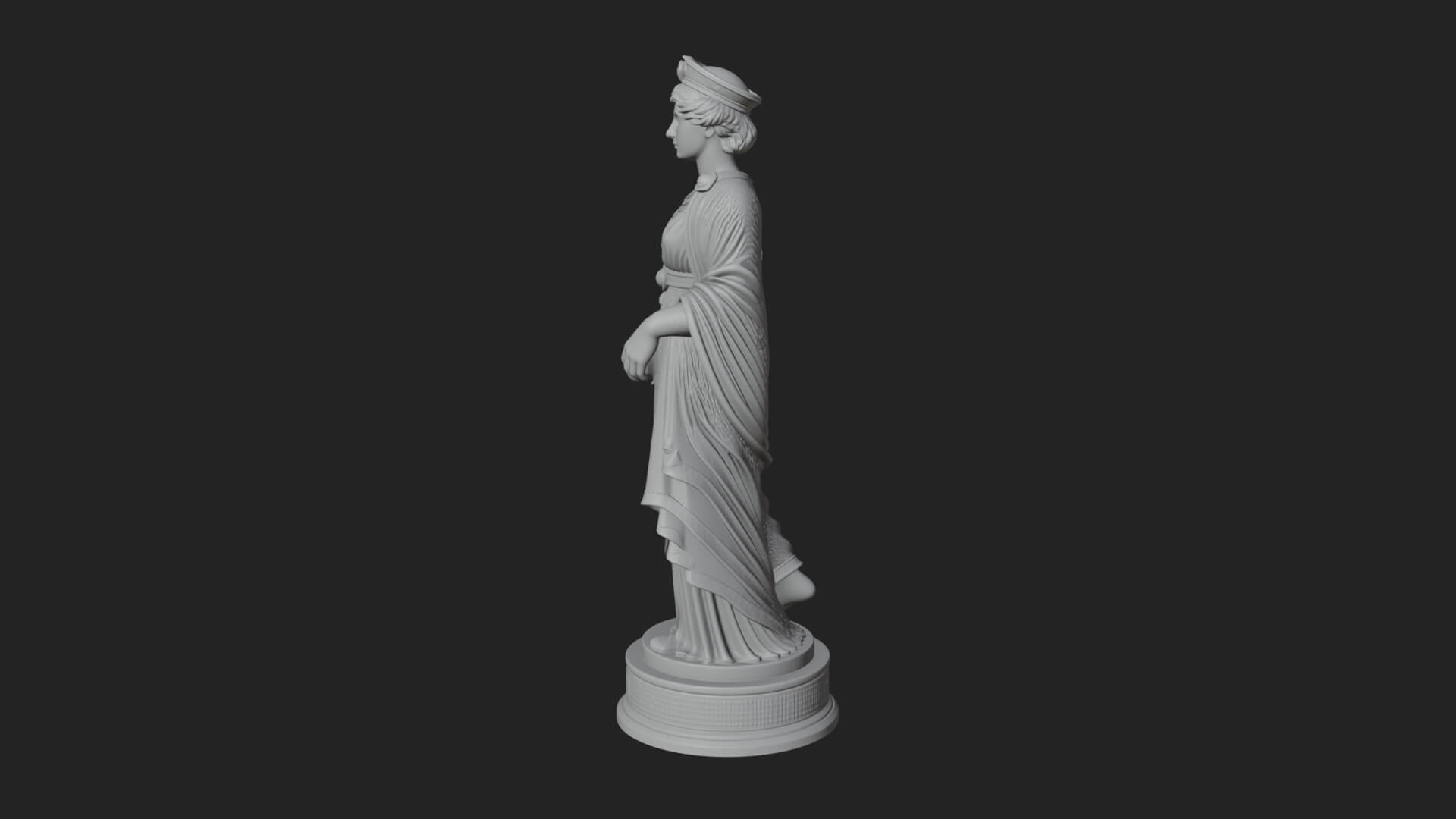 Draped Greek Maiden Statue Design 14 3D Print Model 3D Model