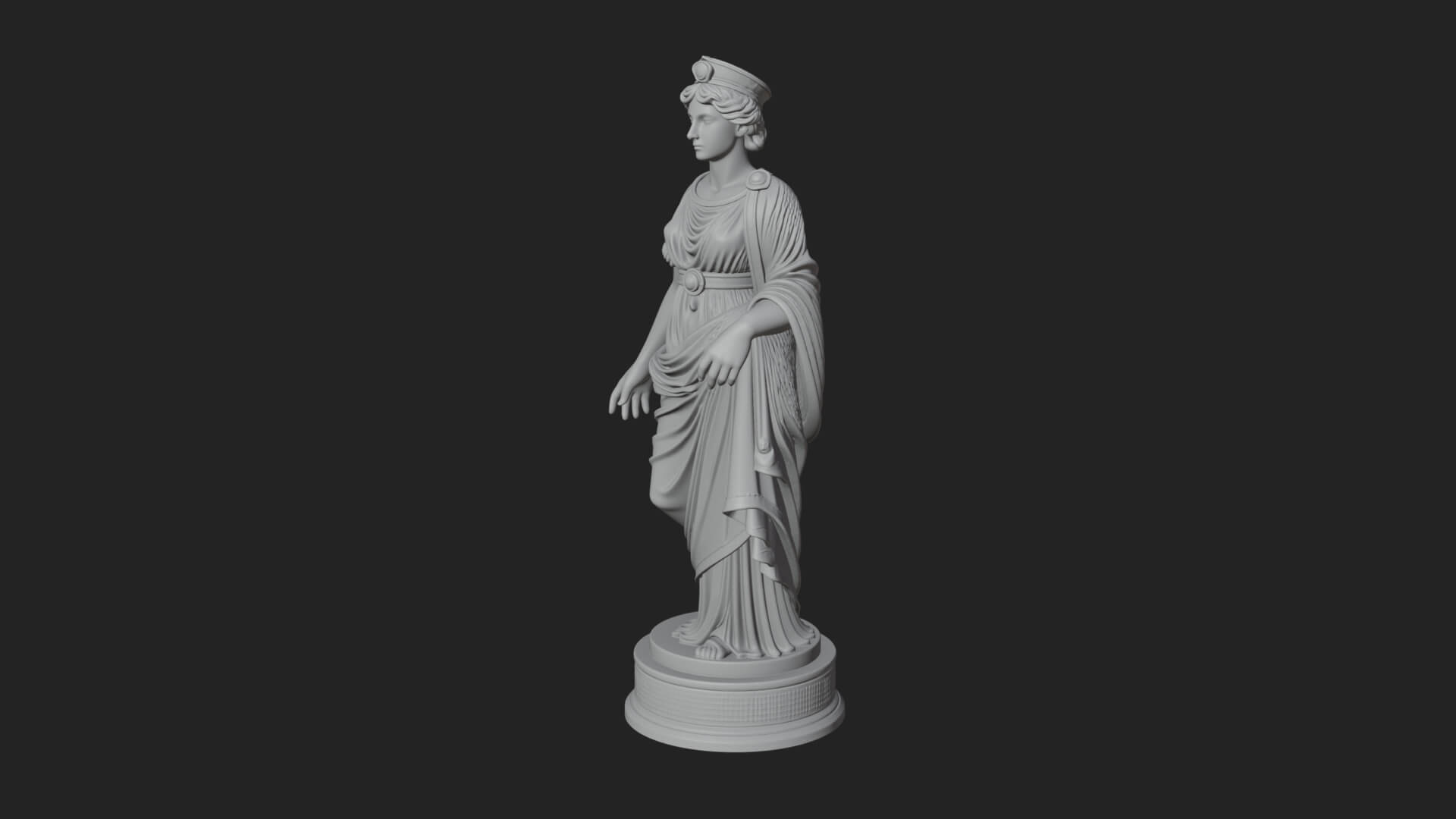 Draped Greek Maiden Statue Design 14 3D Print Model 3D Model