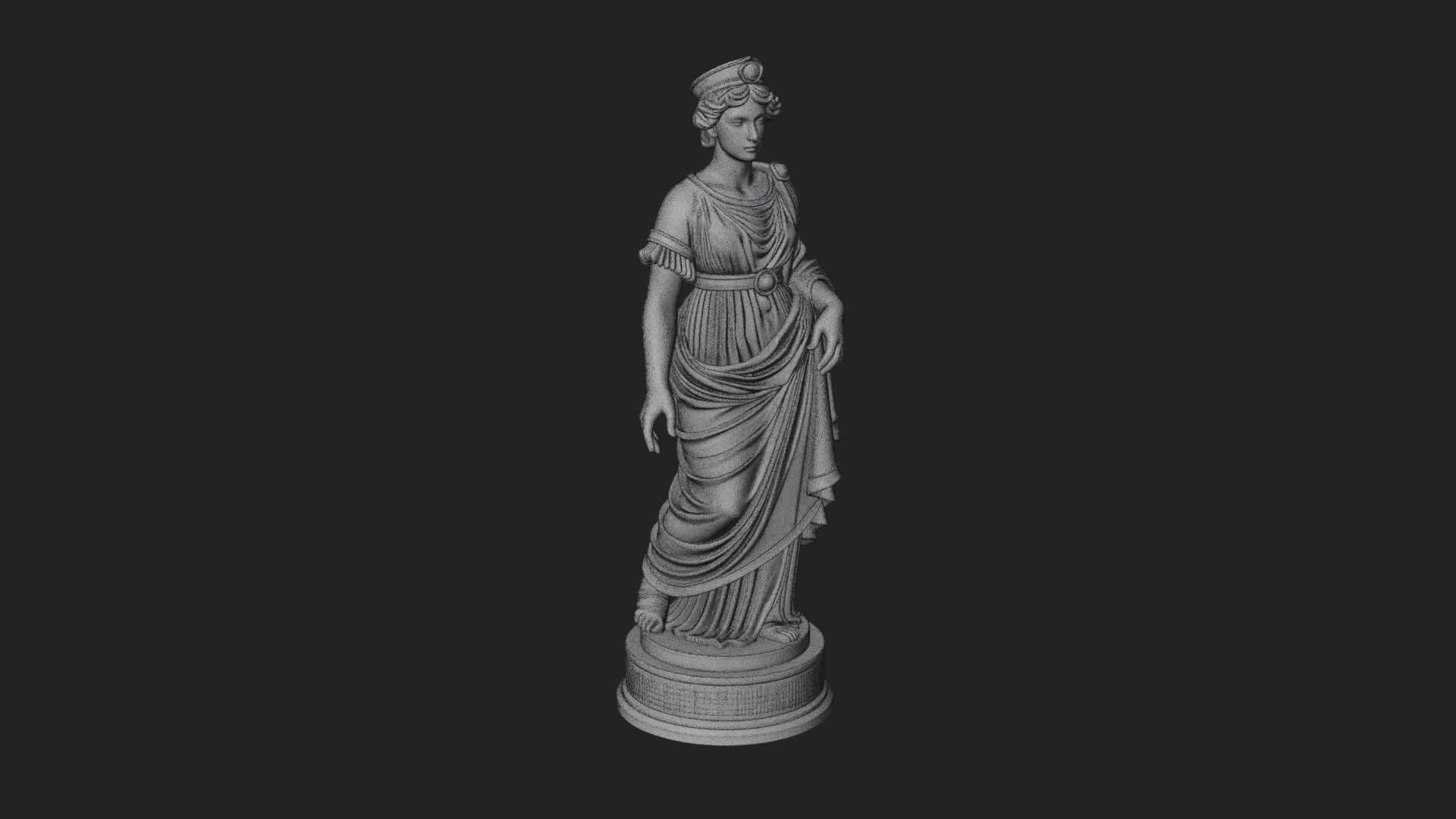 Draped Greek Maiden Statue Design 14 3D Print Model 3D Model