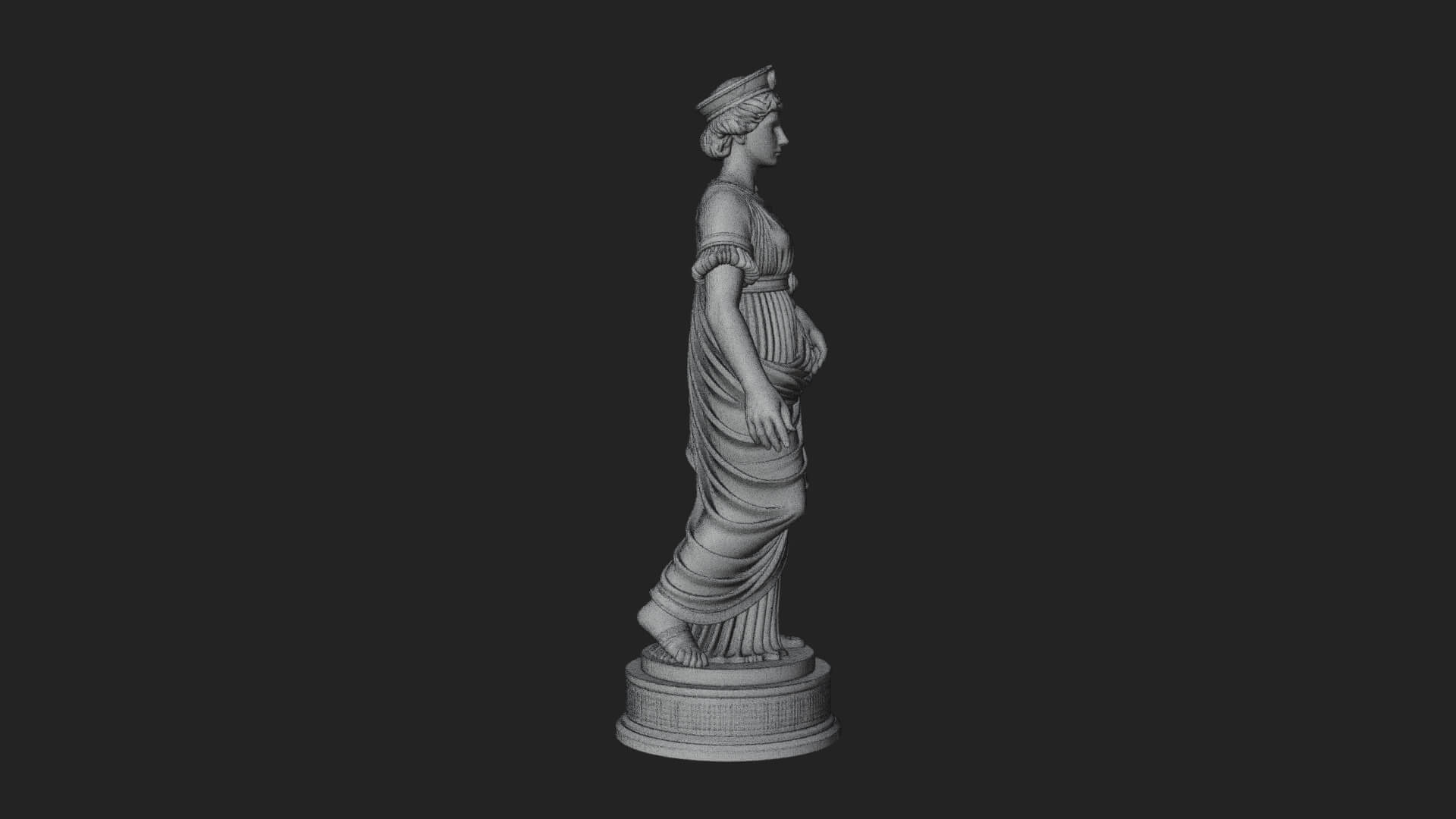 Draped Greek Maiden Statue Design 14 3D Print Model 3D Model