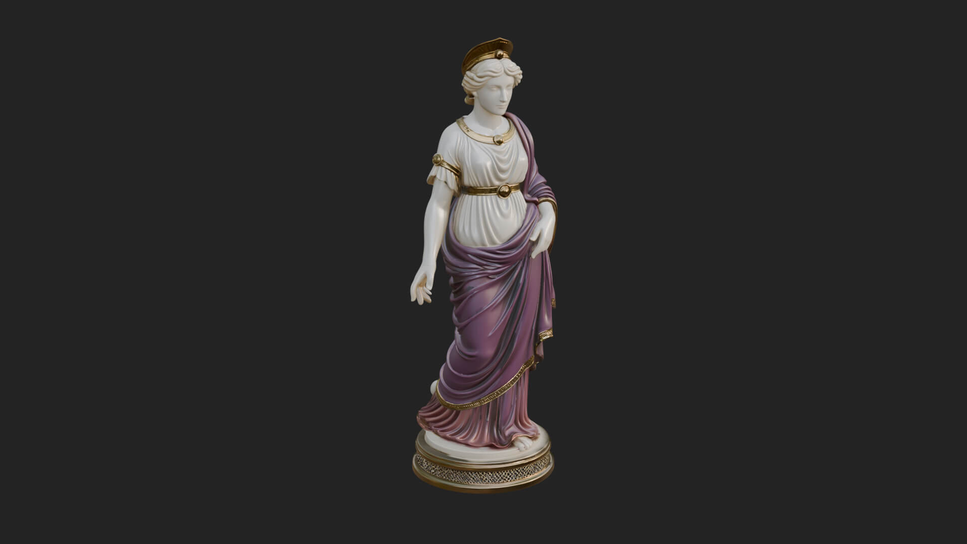 Draped Greek Maiden Statue Design 15 3D Print Model 3D Model