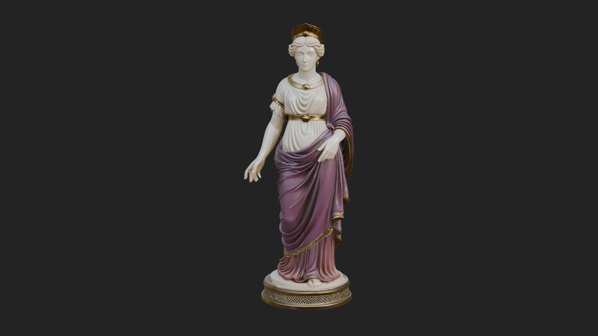 Draped Greek Maiden Statue Design 15 3D Print Model 3D Model