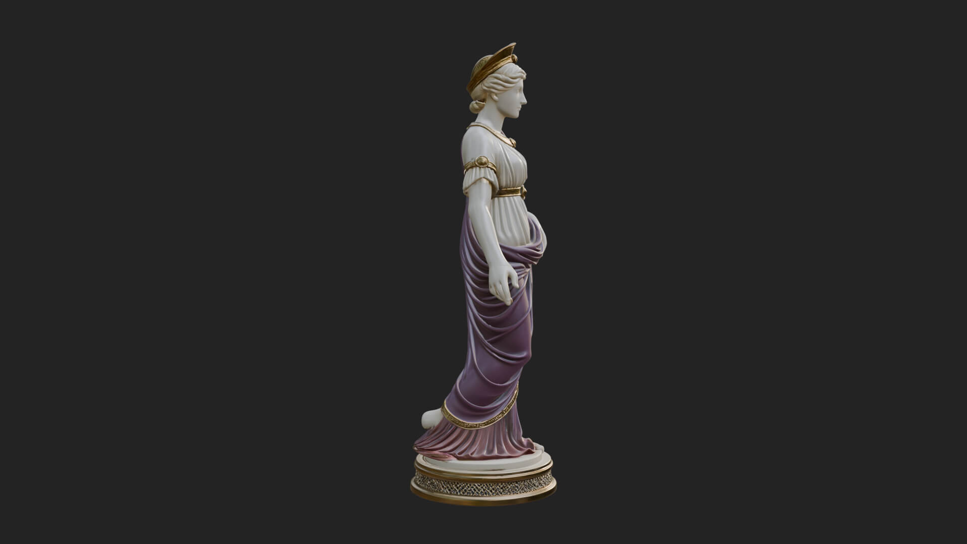 Draped Greek Maiden Statue Design 15 3D Print Model 3D Model