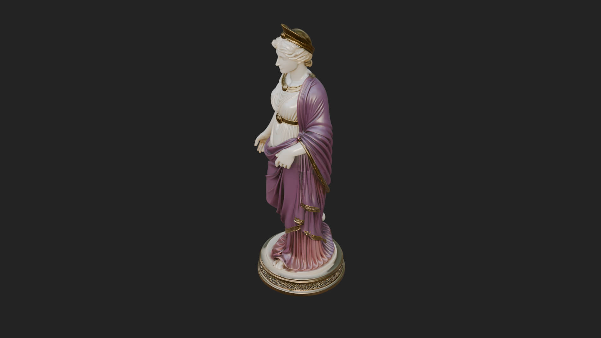Draped Greek Maiden Statue Design 15 3D Print Model 3D Model