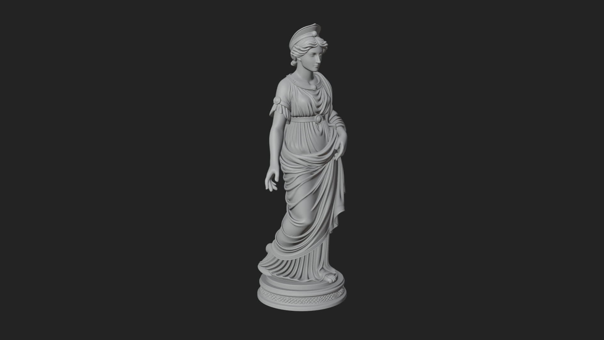 Draped Greek Maiden Statue Design 15 3D Print Model 3D Model
