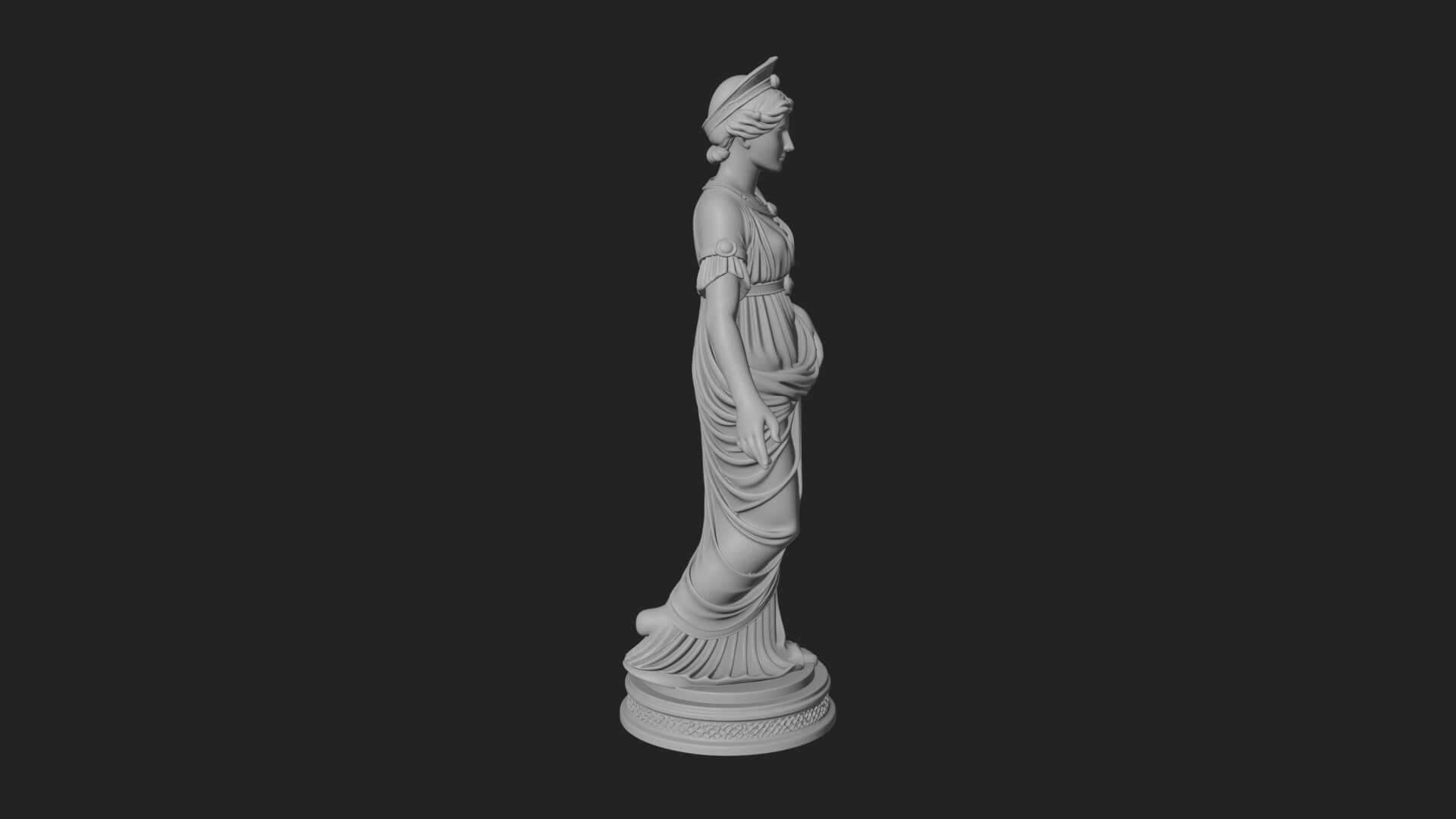 Draped Greek Maiden Statue Design 15 3D Print Model 3D Model