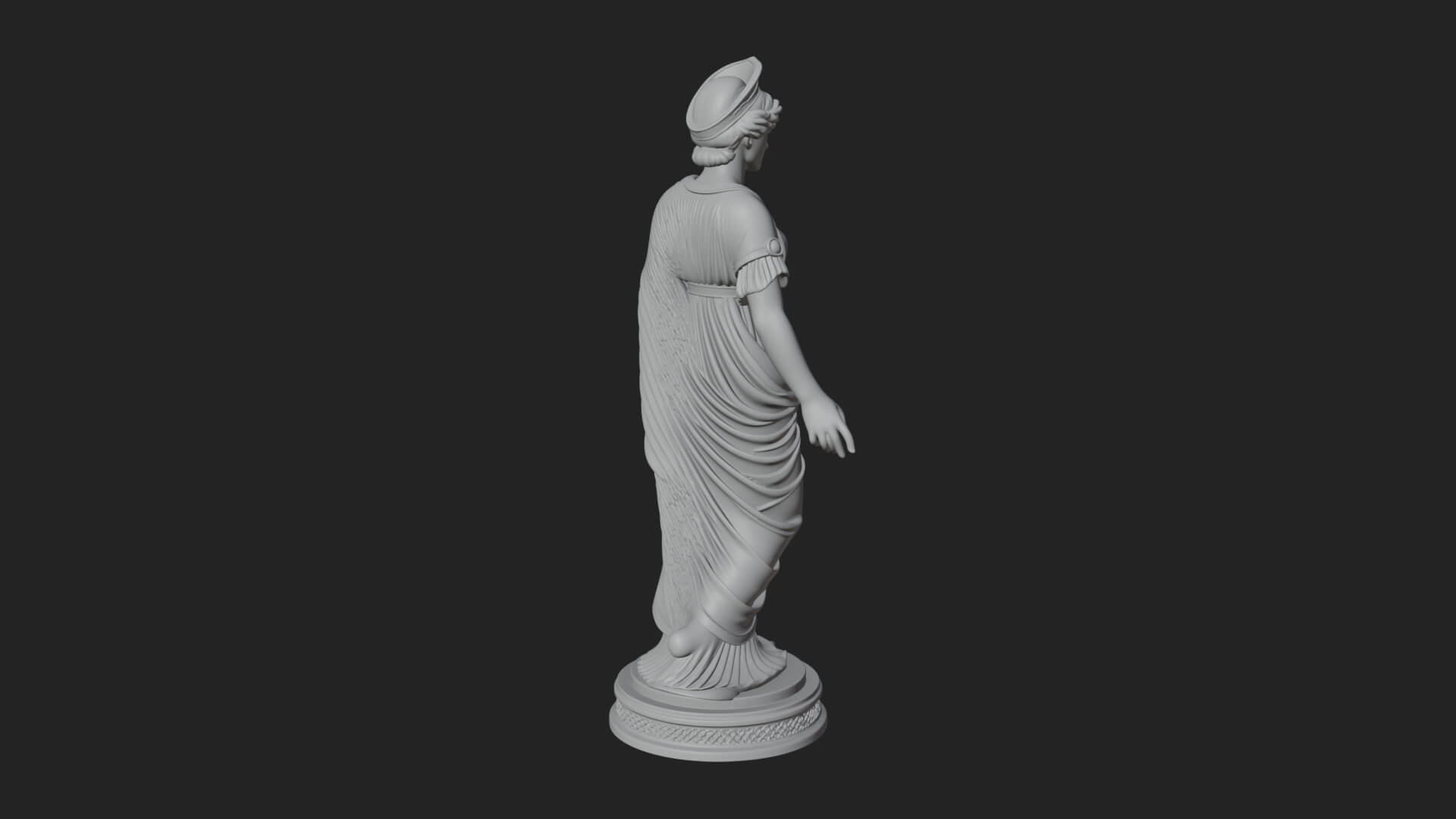 Draped Greek Maiden Statue Design 15 3D Print Model 3D Model