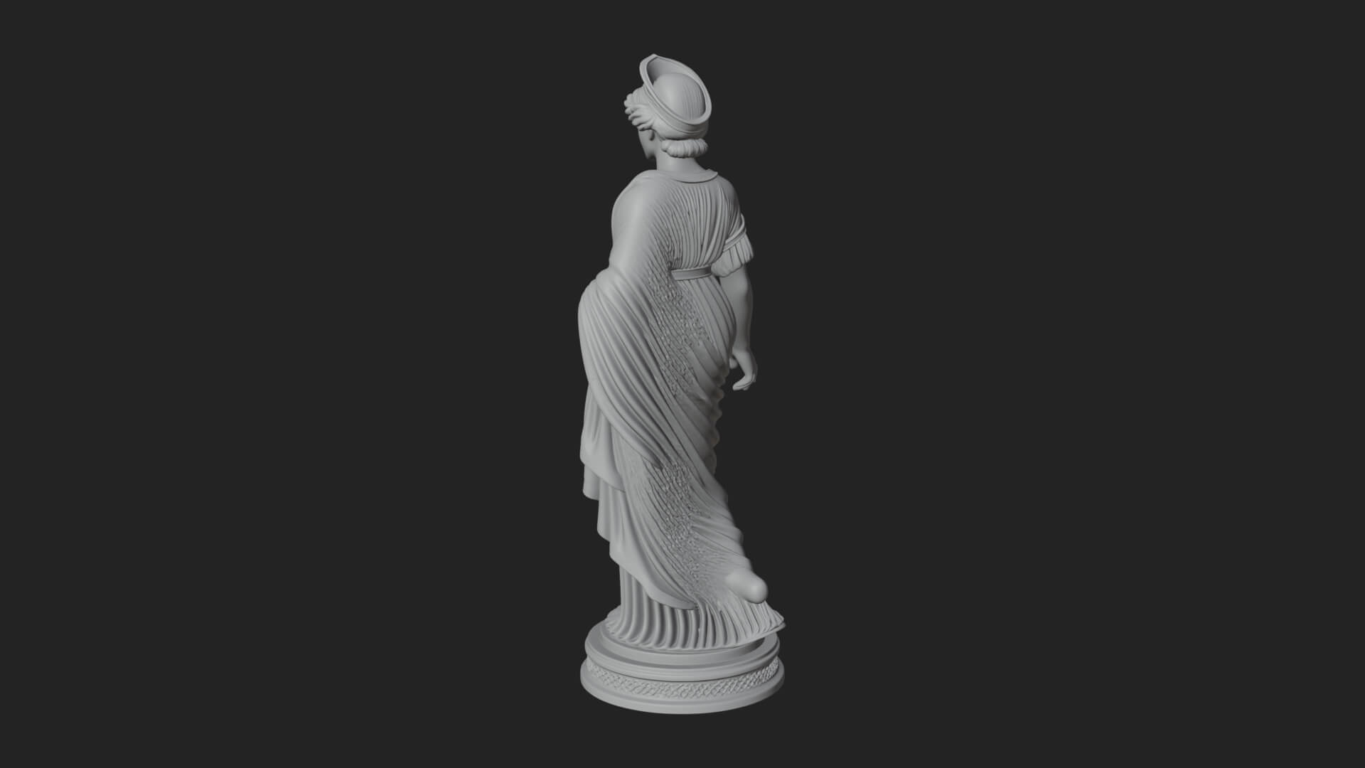 Draped Greek Maiden Statue Design 15 3D Print Model 3D Model