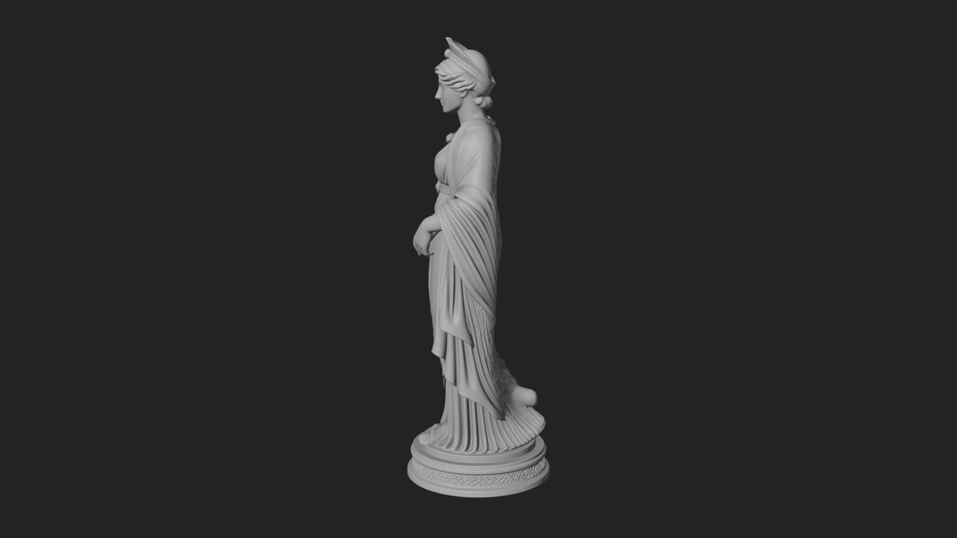 Draped Greek Maiden Statue Design 15 3D Print Model 3D Model