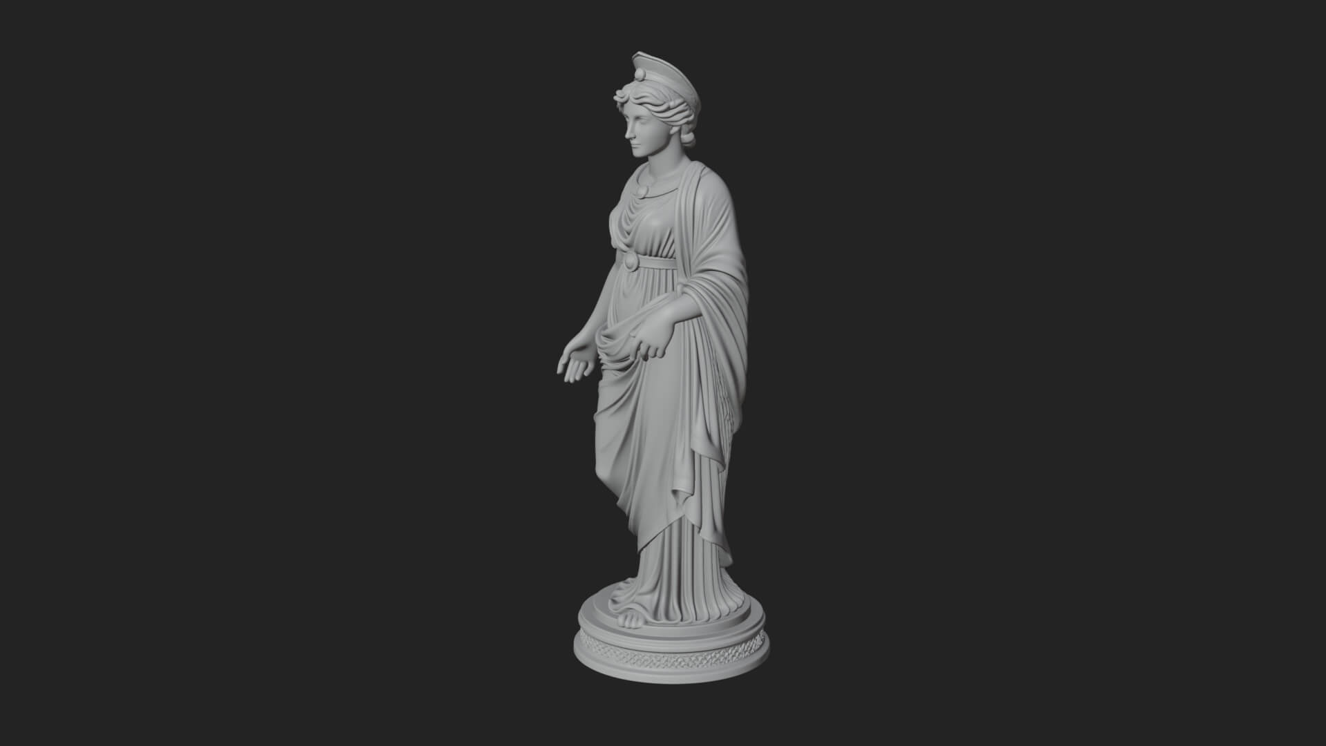 Draped Greek Maiden Statue Design 15 3D Print Model 3D Model