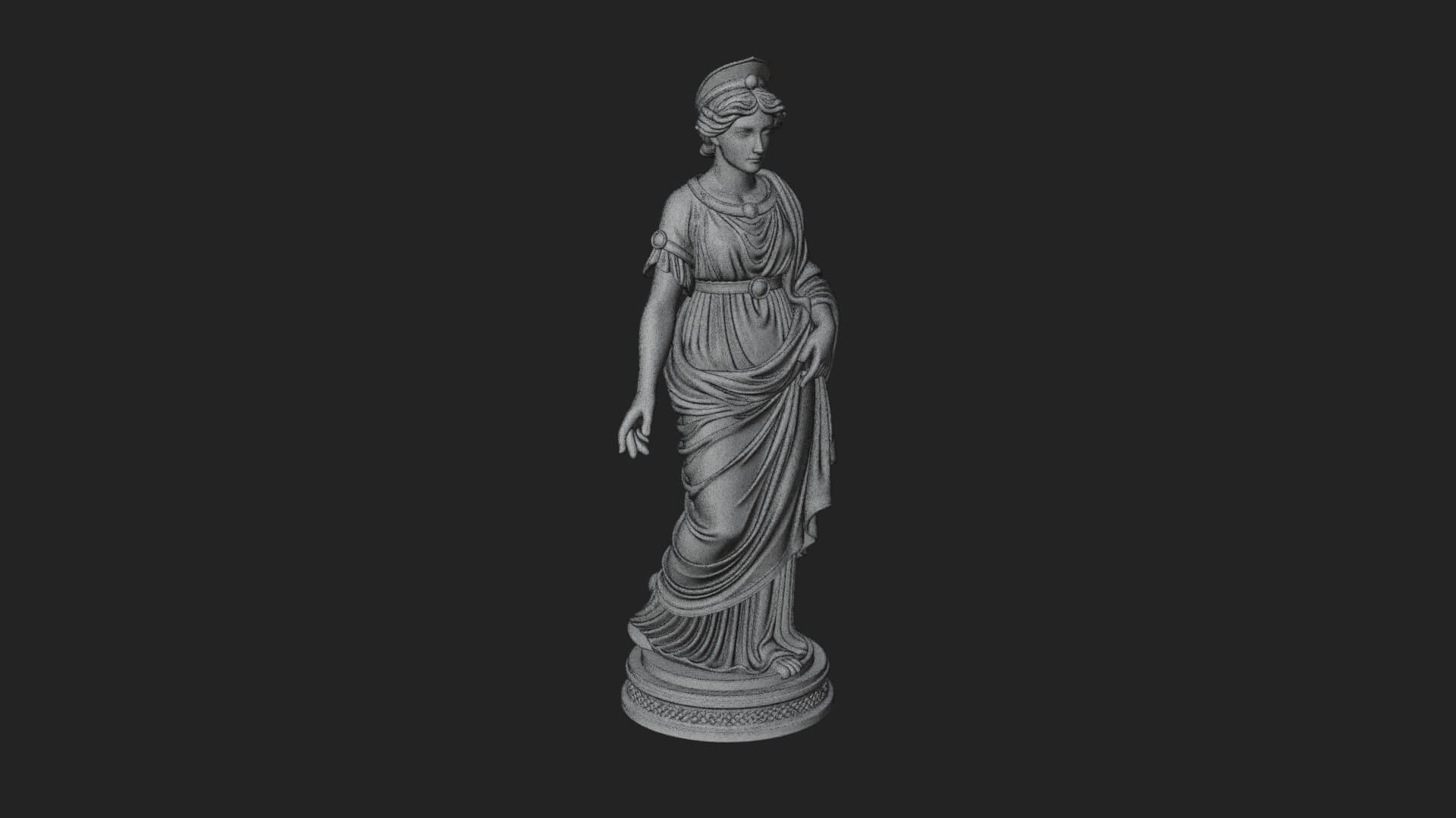 Draped Greek Maiden Statue Design 15 3D Print Model 3D Model