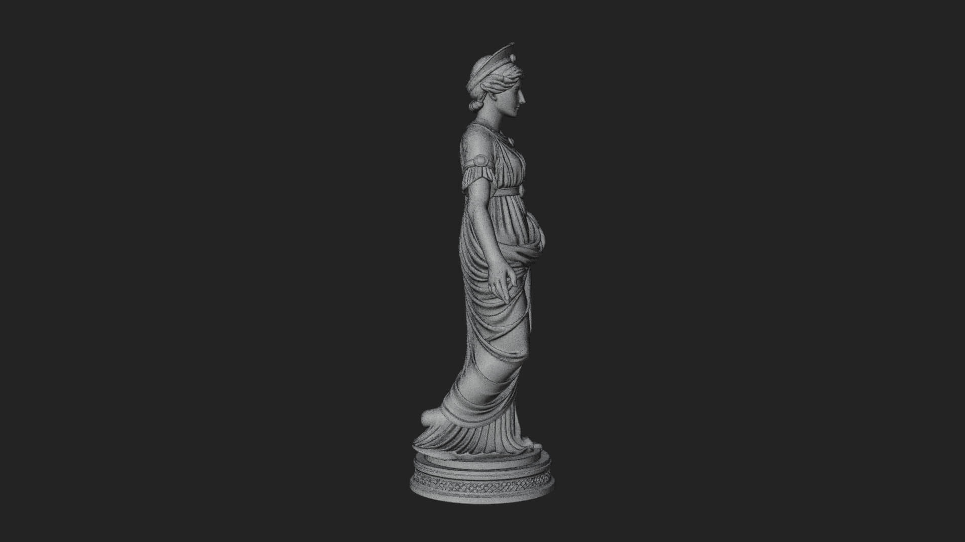 Draped Greek Maiden Statue Design 15 3D Print Model 3D Model