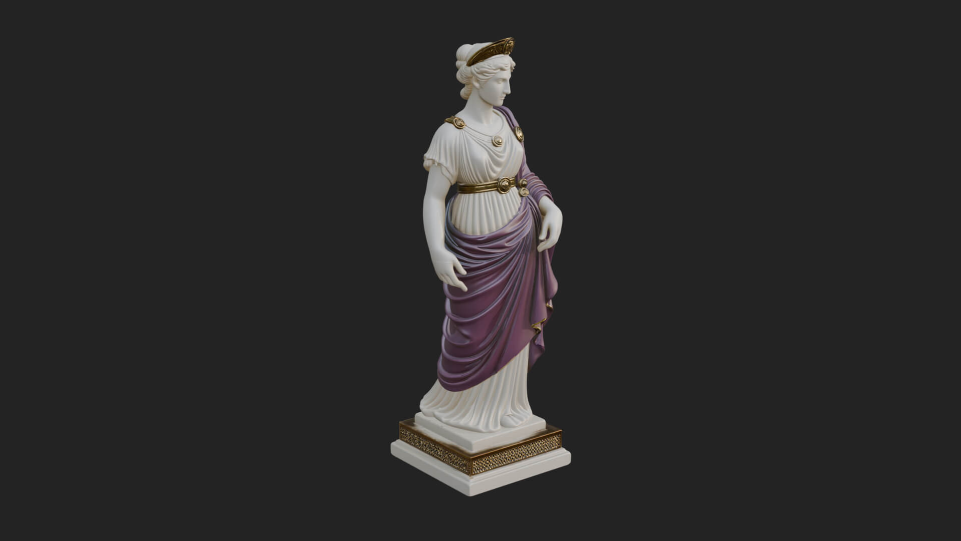 Draped Greek Maiden Statue Design 16 3D Print Model 3D Model