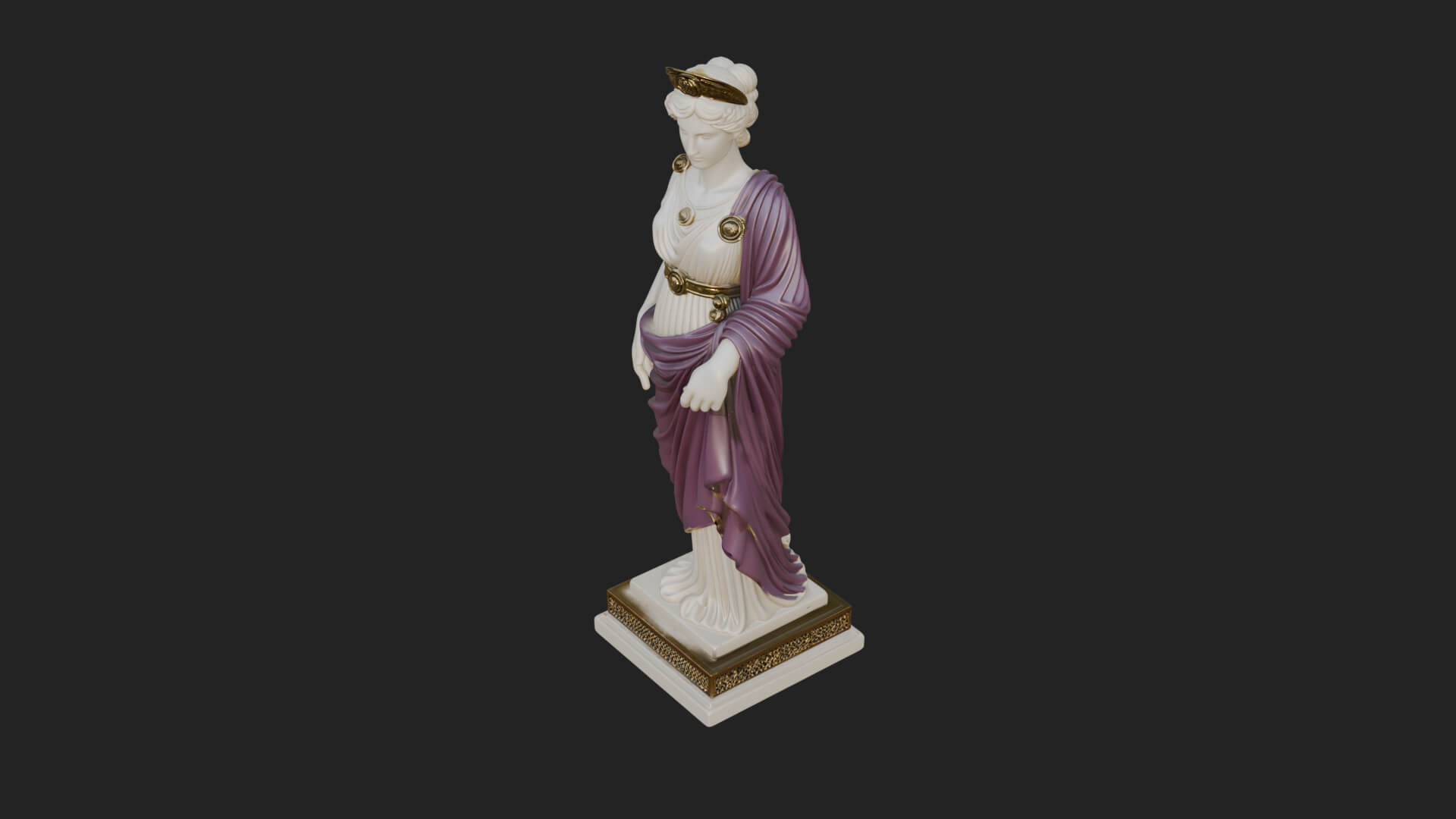 Draped Greek Maiden Statue Design 16 3D Print Model 3D Model