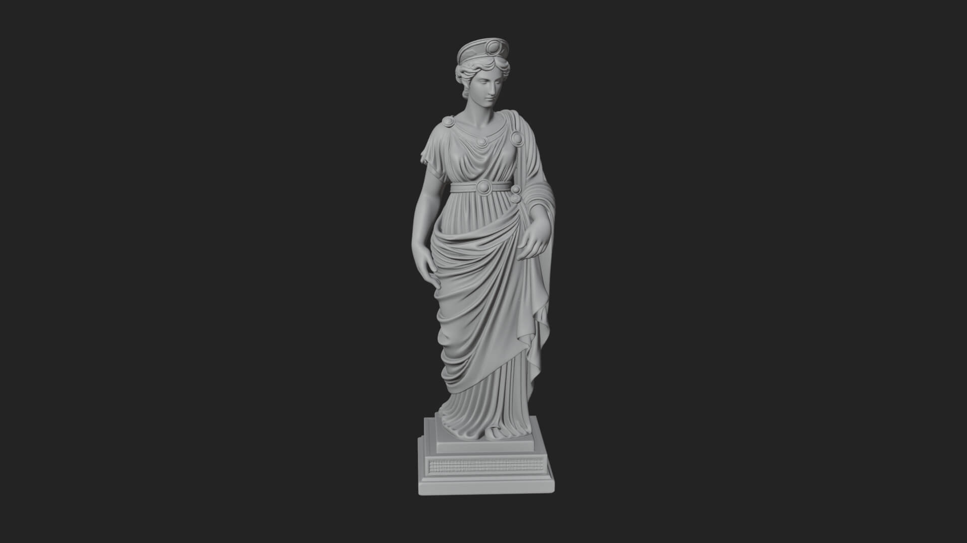 Draped Greek Maiden Statue Design 16 3D Print Model 3D Model