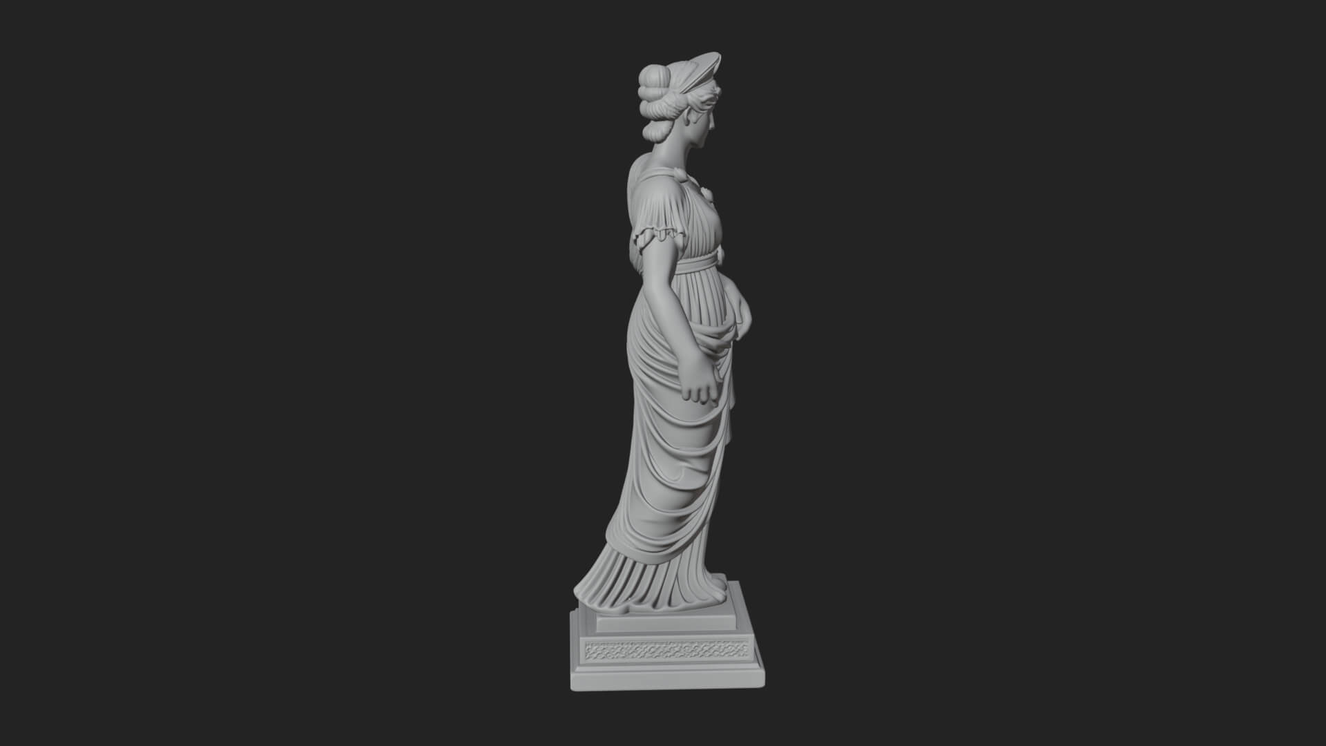 Draped Greek Maiden Statue Design 16 3D Print Model 3D Model