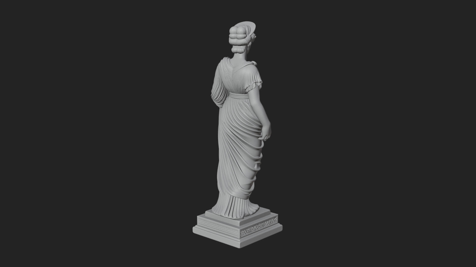 Draped Greek Maiden Statue Design 16 3D Print Model 3D Model