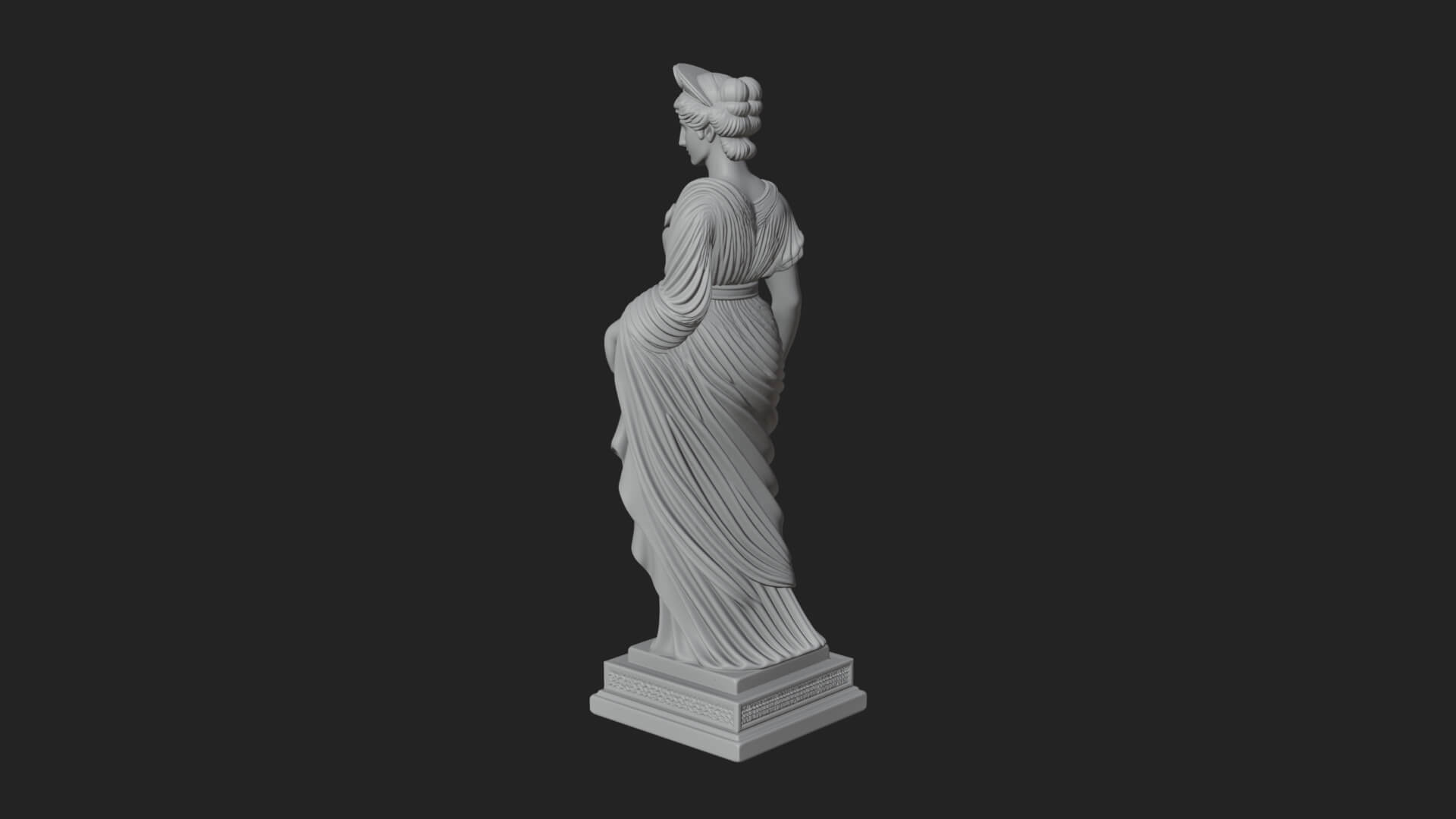 Draped Greek Maiden Statue Design 16 3D Print Model 3D Model
