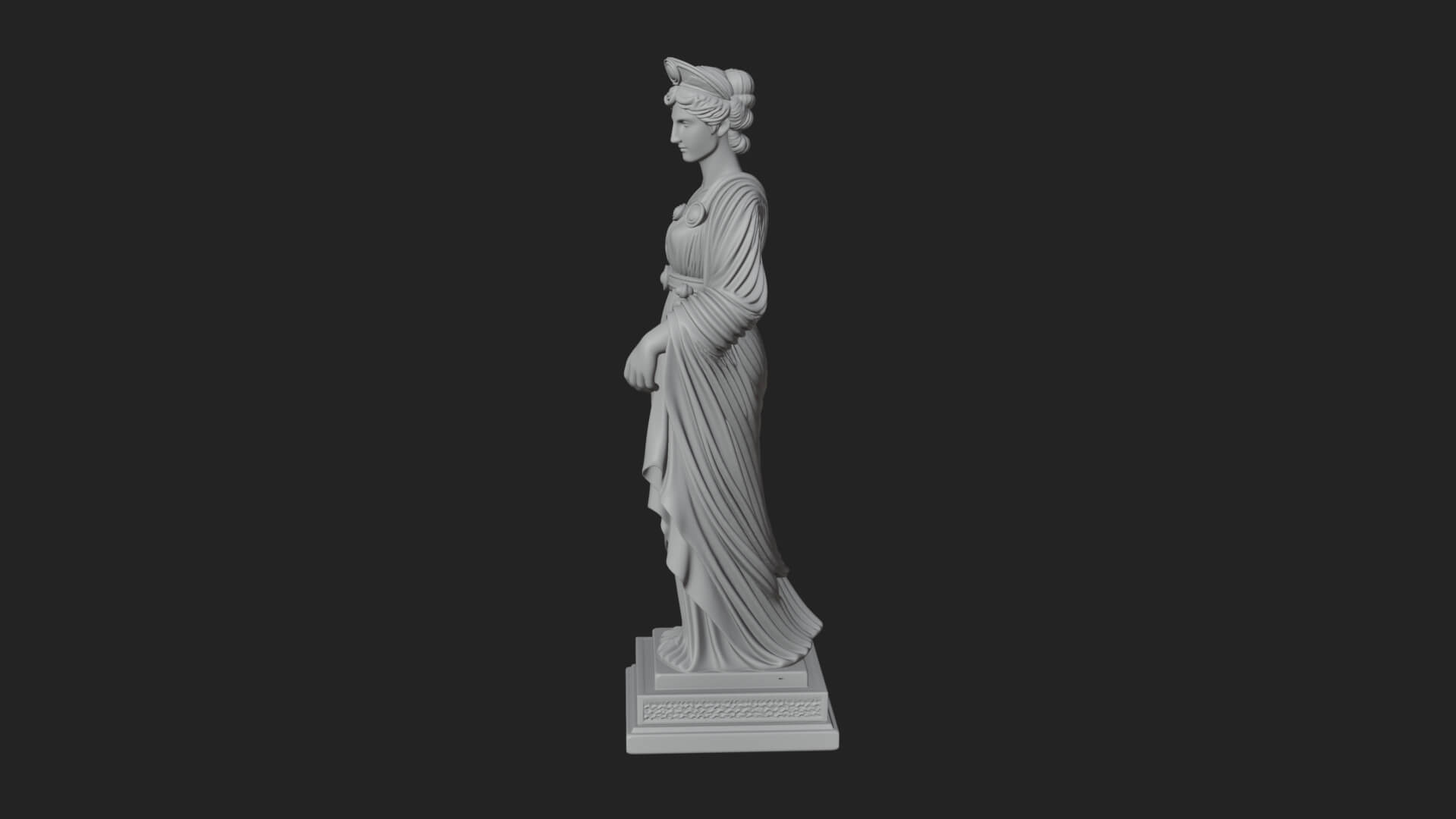 Draped Greek Maiden Statue Design 16 3D Print Model 3D Model