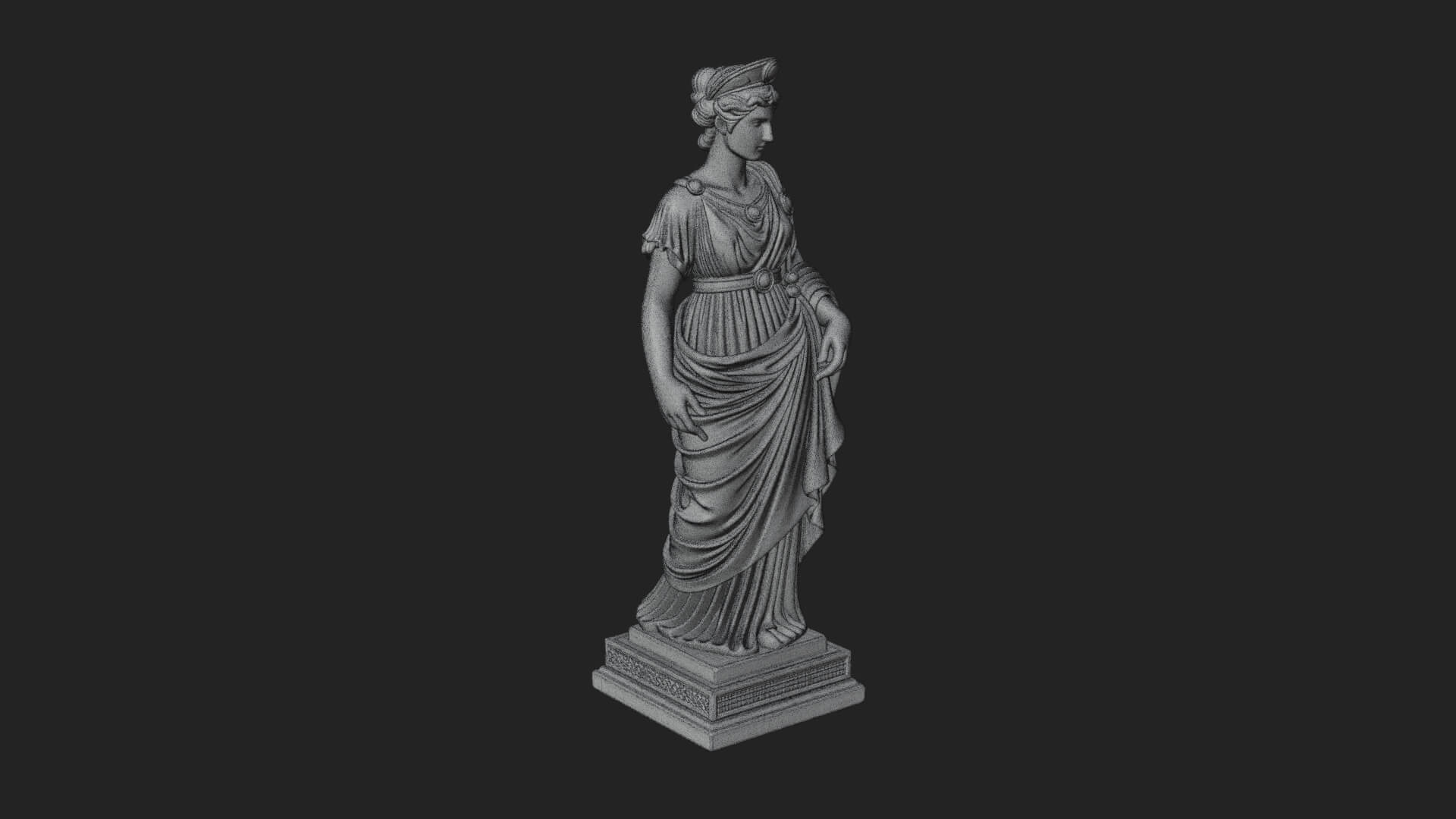 Draped Greek Maiden Statue Design 16 3D Print Model 3D Model