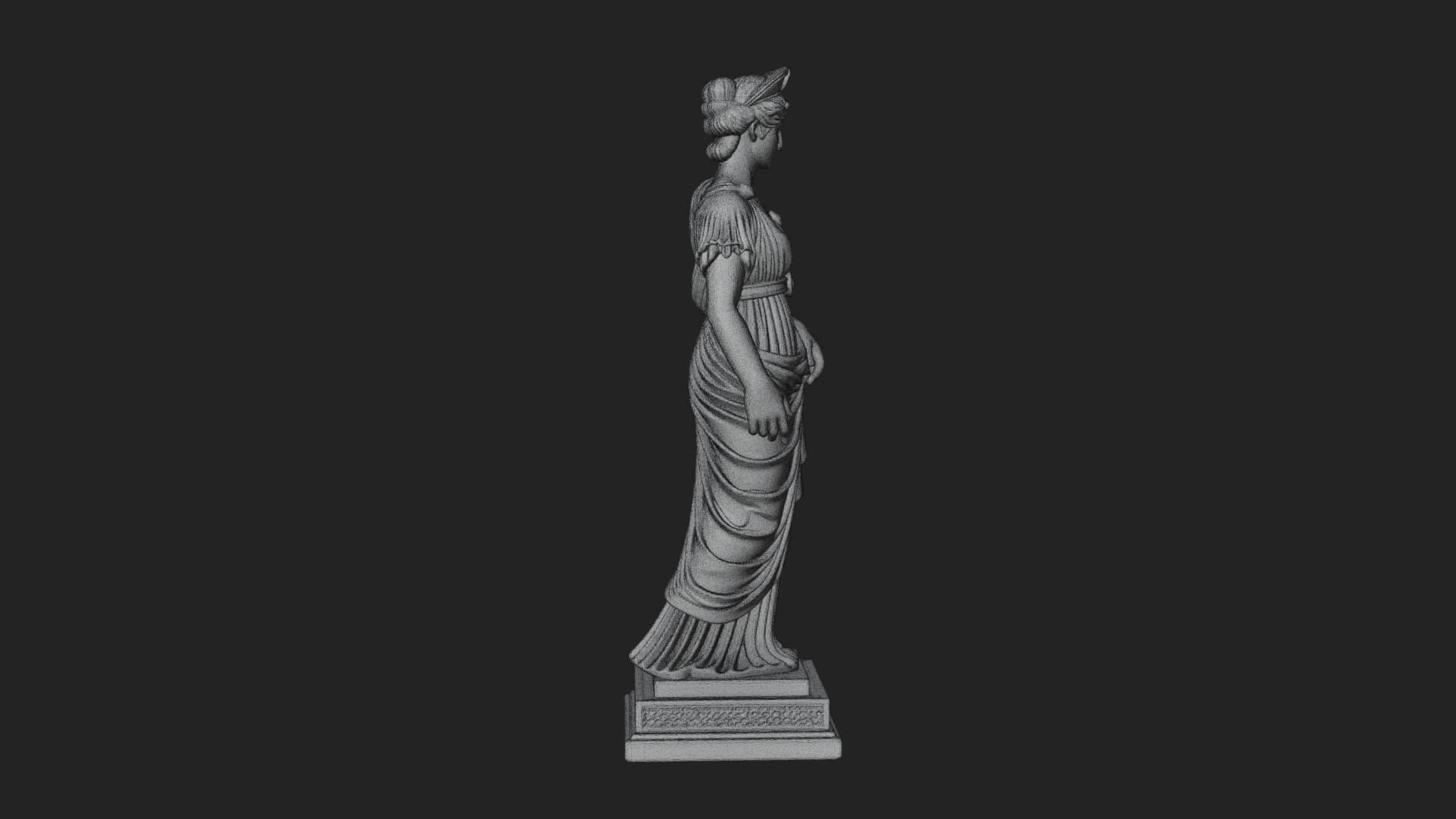 Draped Greek Maiden Statue Design 16 3D Print Model 3D Model