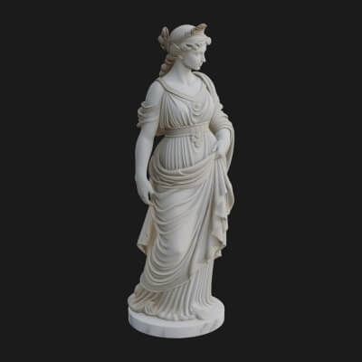 Draped Greek Maiden Statue Design 3 3D Print Model