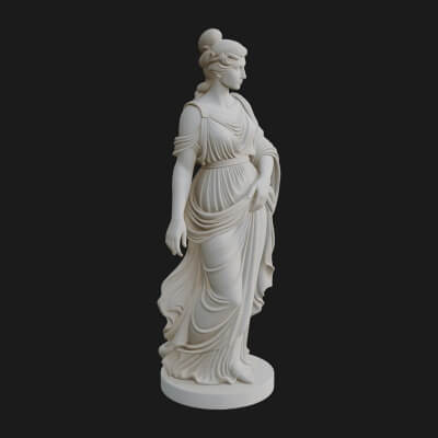 Draped Greek Maiden Statue Design 4 3D Print Model